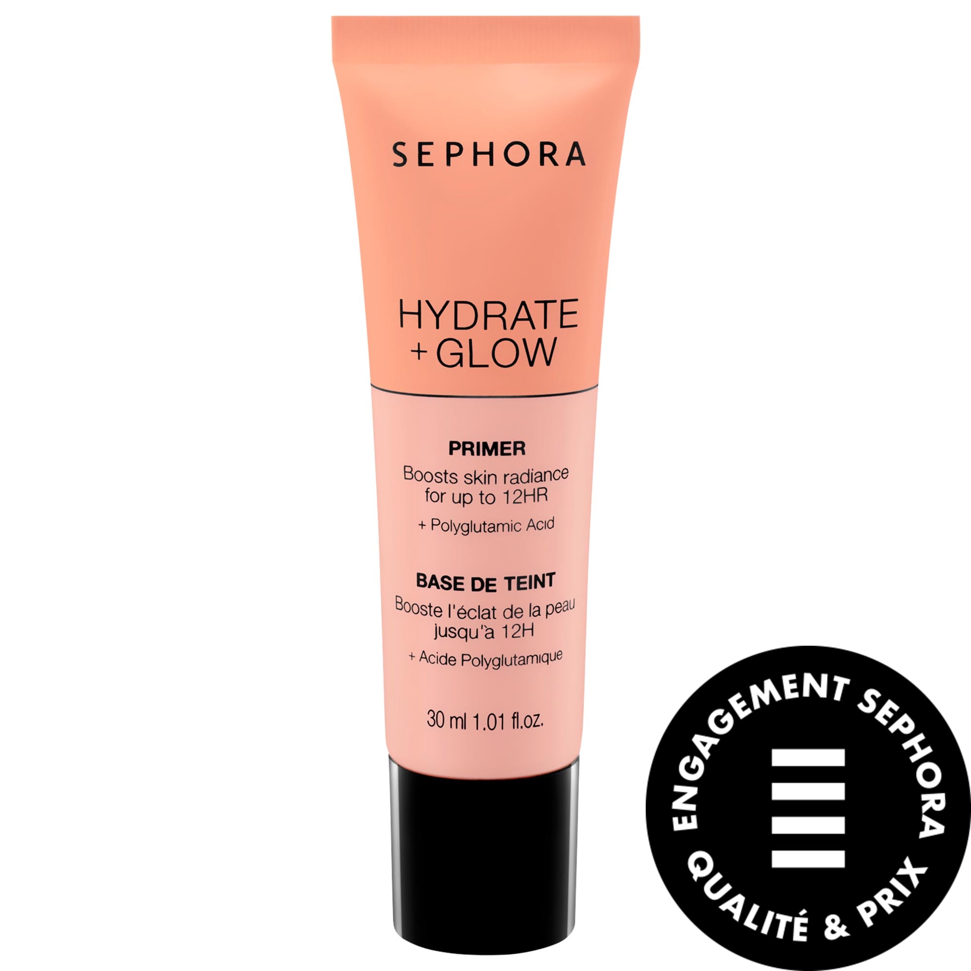 SEPHORA COLLECTION Base éclatante et hydratante Base éclatante et hydratante avec acide polyglutamique 1.01 fl. oz. / 30 ml.