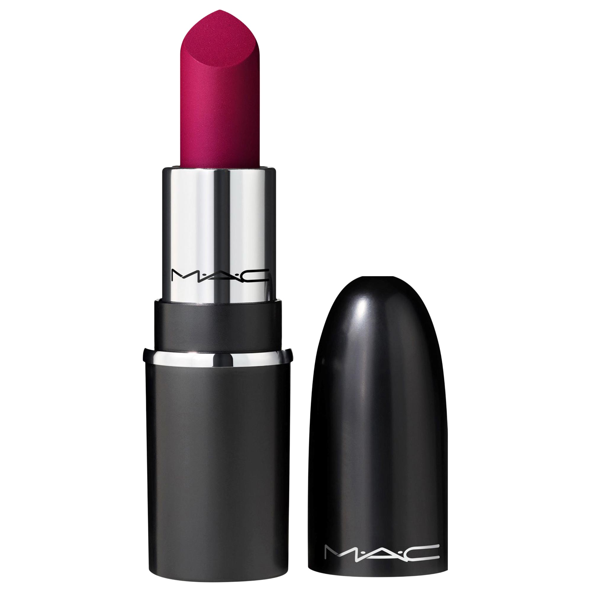 MAC Cosmetics Mini M·A·C Travel Size M·A·Cximal Sleek Satin 8 HR Full-Coverage Pigment-Rich Hydrating Lipstick Rebel 0.06 oz / 1.7 g