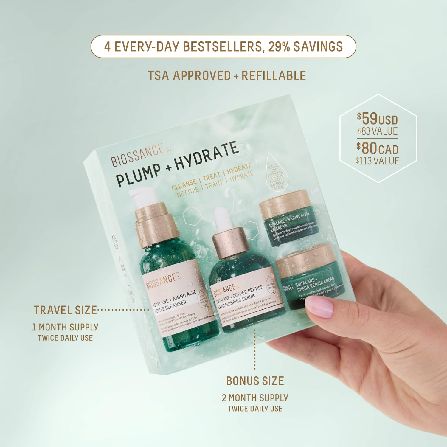 Plump + Hydrate Bestsellers Routine Set - Biossance | Sephora