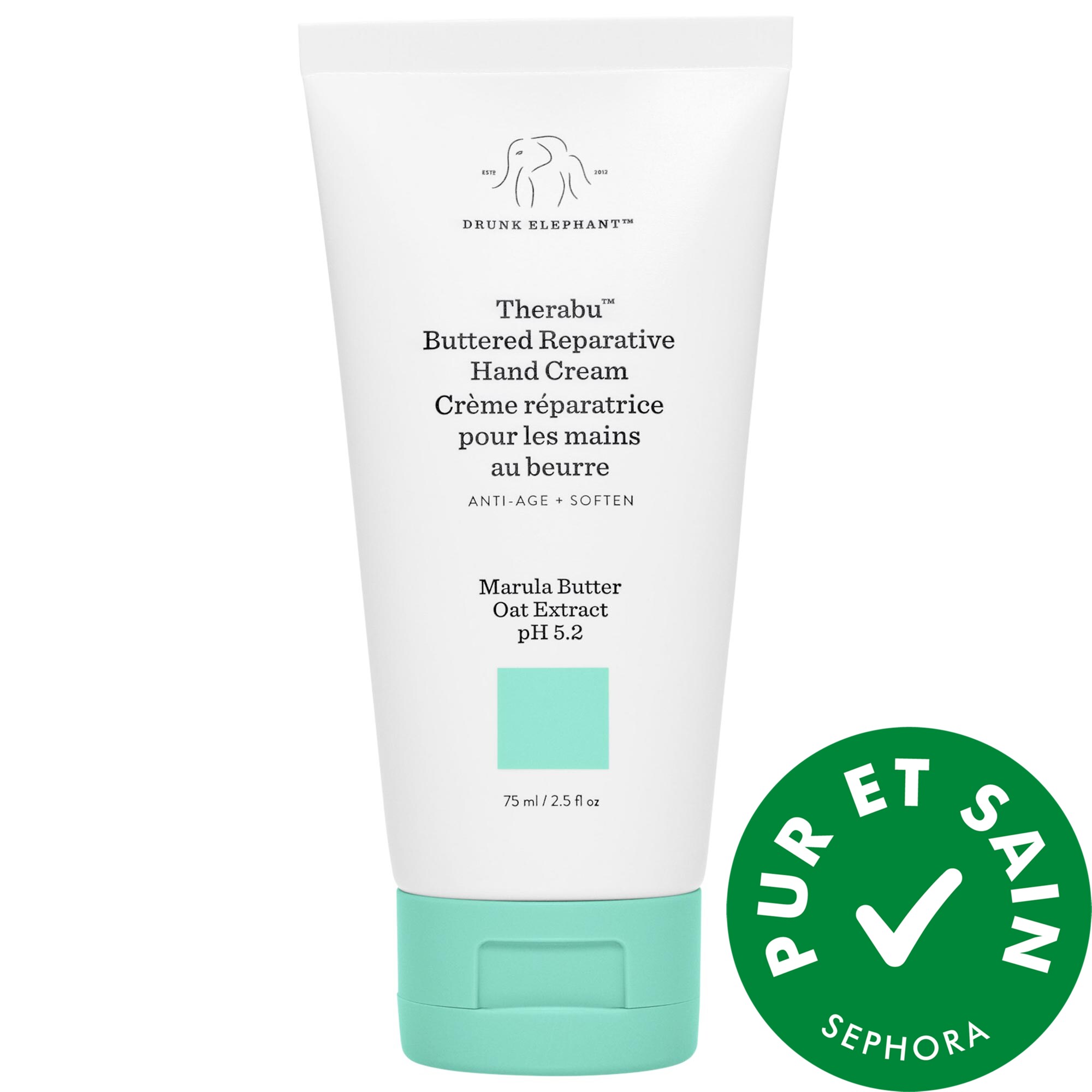 Drunk Elephant Crème réparatrice pour les mains au beurre de Therabu 2.5 oz / 75 ml