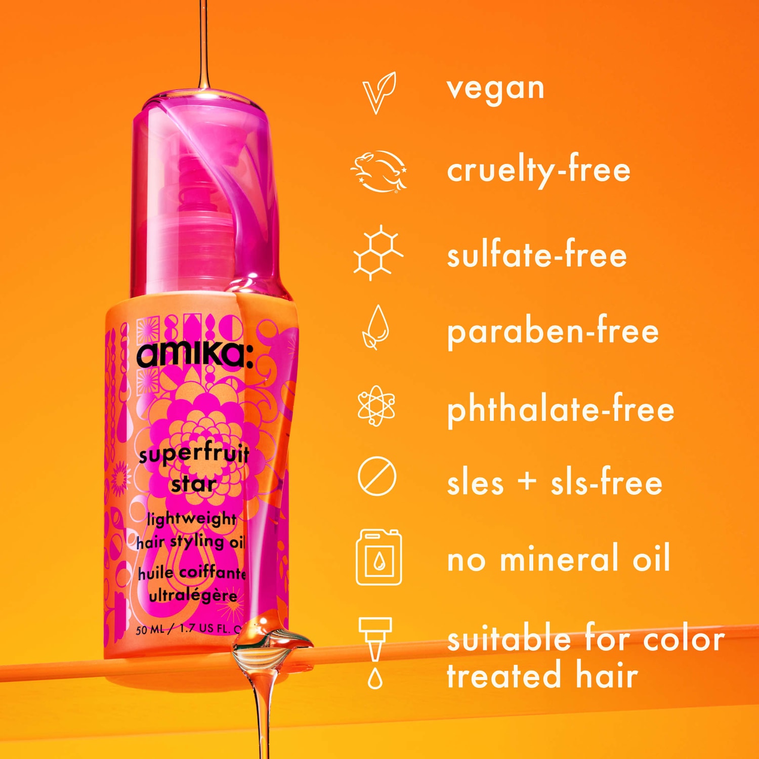 amika Superfruit Star Hair Styling Oil - Thumbnail 2
