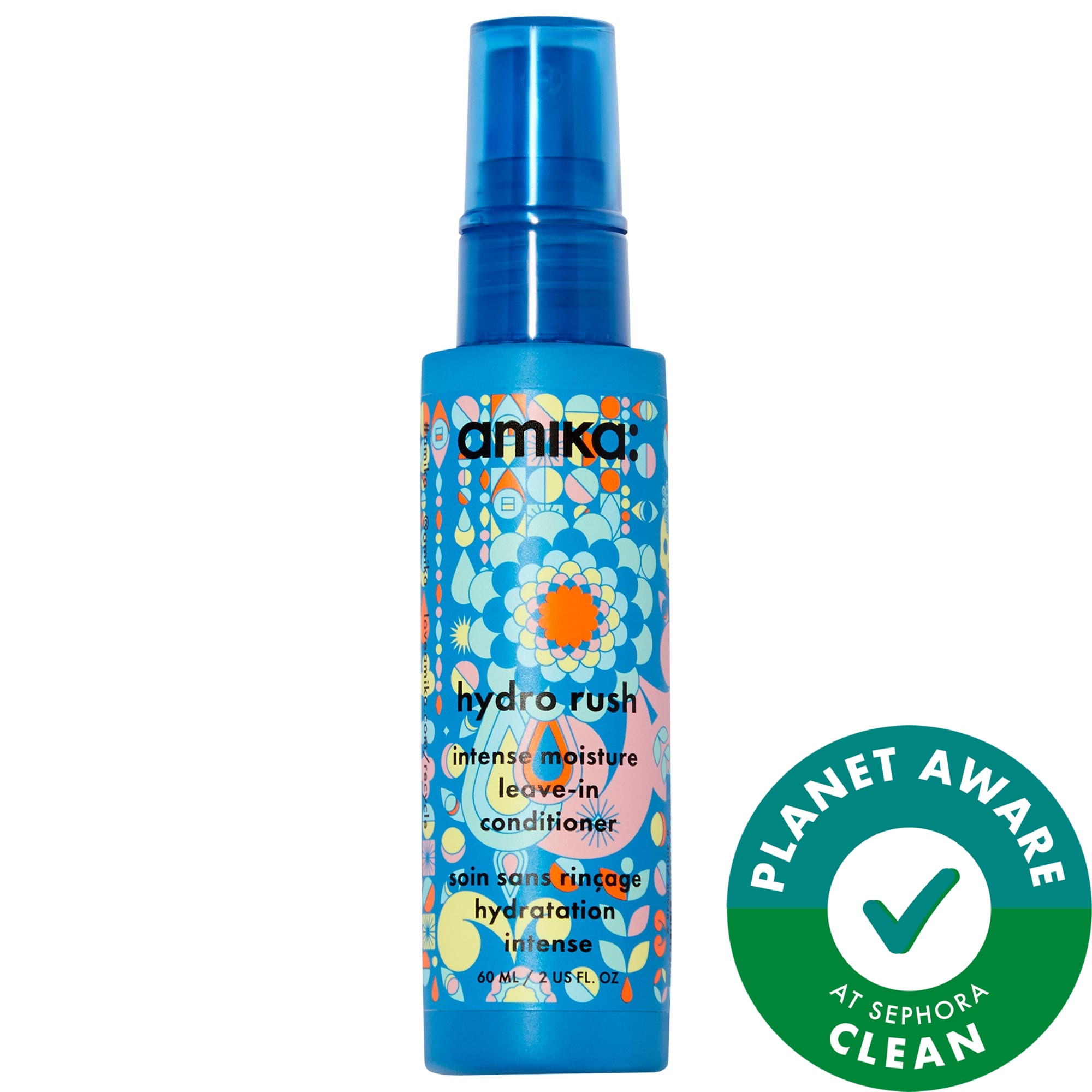 amika Mini Hydro Rush Intense Moisture Leave-In Conditioner with Hyaluronic Acid 2 oz / 60 mL