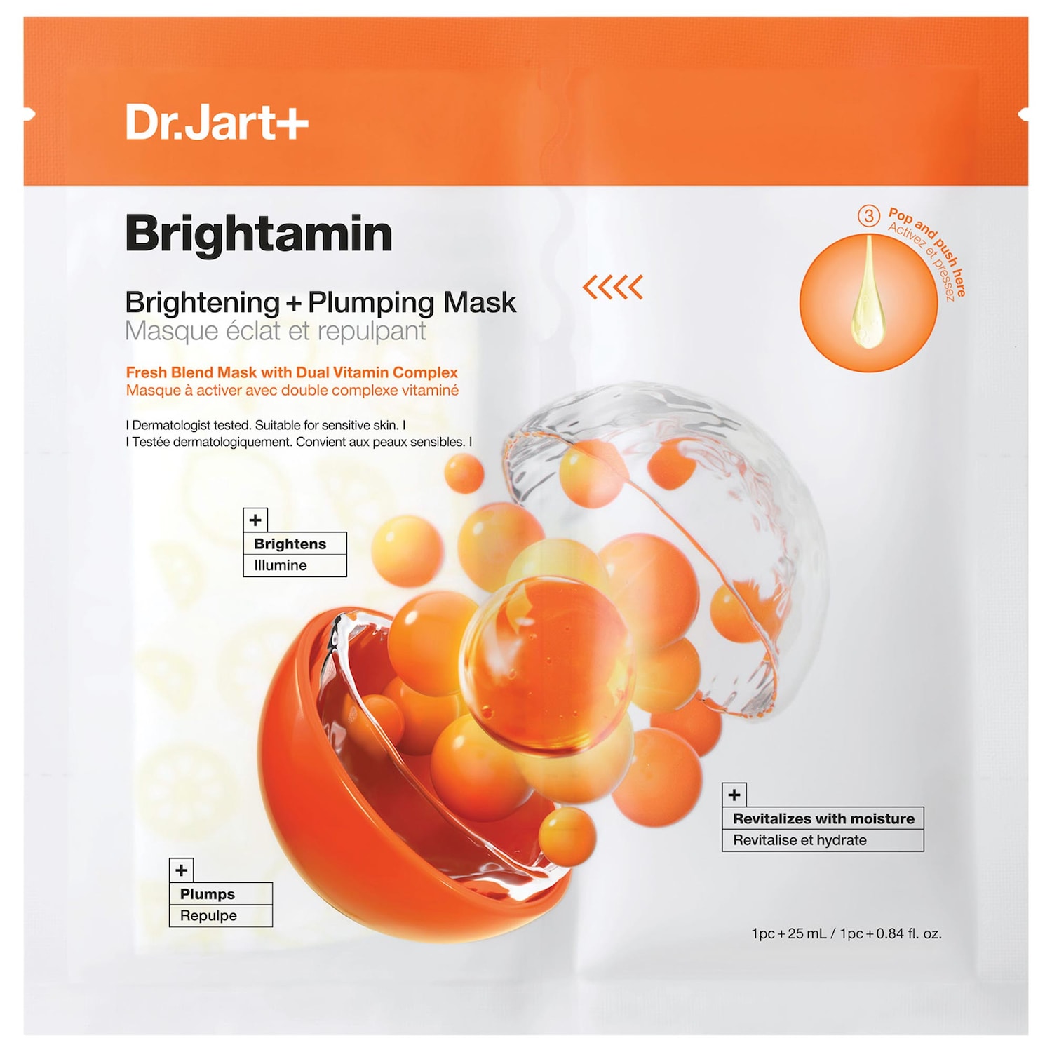 Осветляющая маска для лица Dr. Jart+ Brightamin с витамином C, придает упругость — фото 1