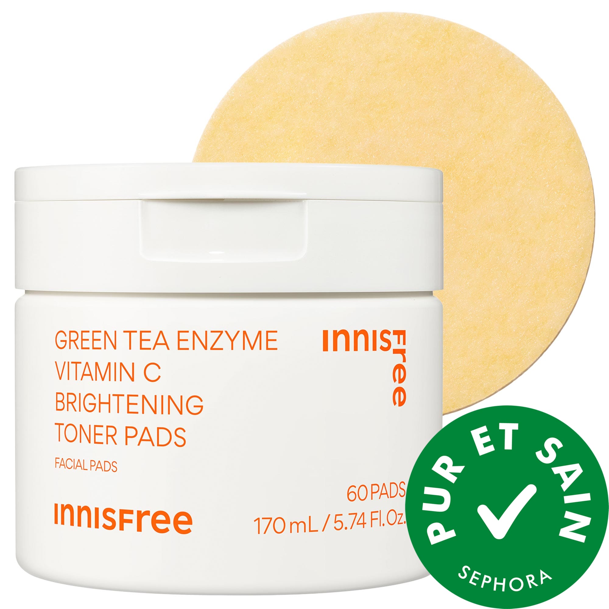 innisfree Timbres toniques exfoliant et illuminant avec enzymes de thé vert et vitamine C 5.74 oz / 170 ml