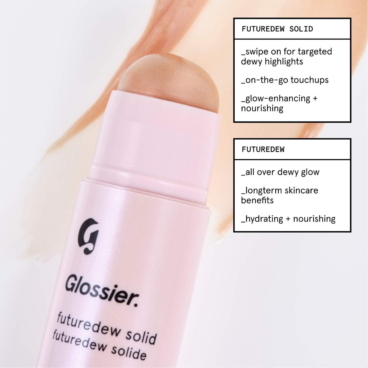 Твёрдый хайлайтер масло-сыворотка Glossier Futuredew — фото 7