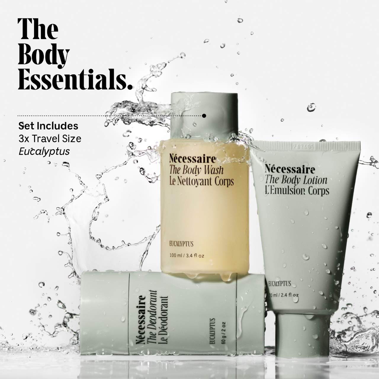 Набор для тела Nécessaire Eucalyptus Body Essentials, пробный и дорожный размер — фото 2