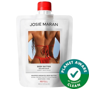 Josie Maran Golden Hour (Amber, White Musk) - Whipped Argan Oil Refillable Firming Body Butter INTERNATIONAL SHIPPING