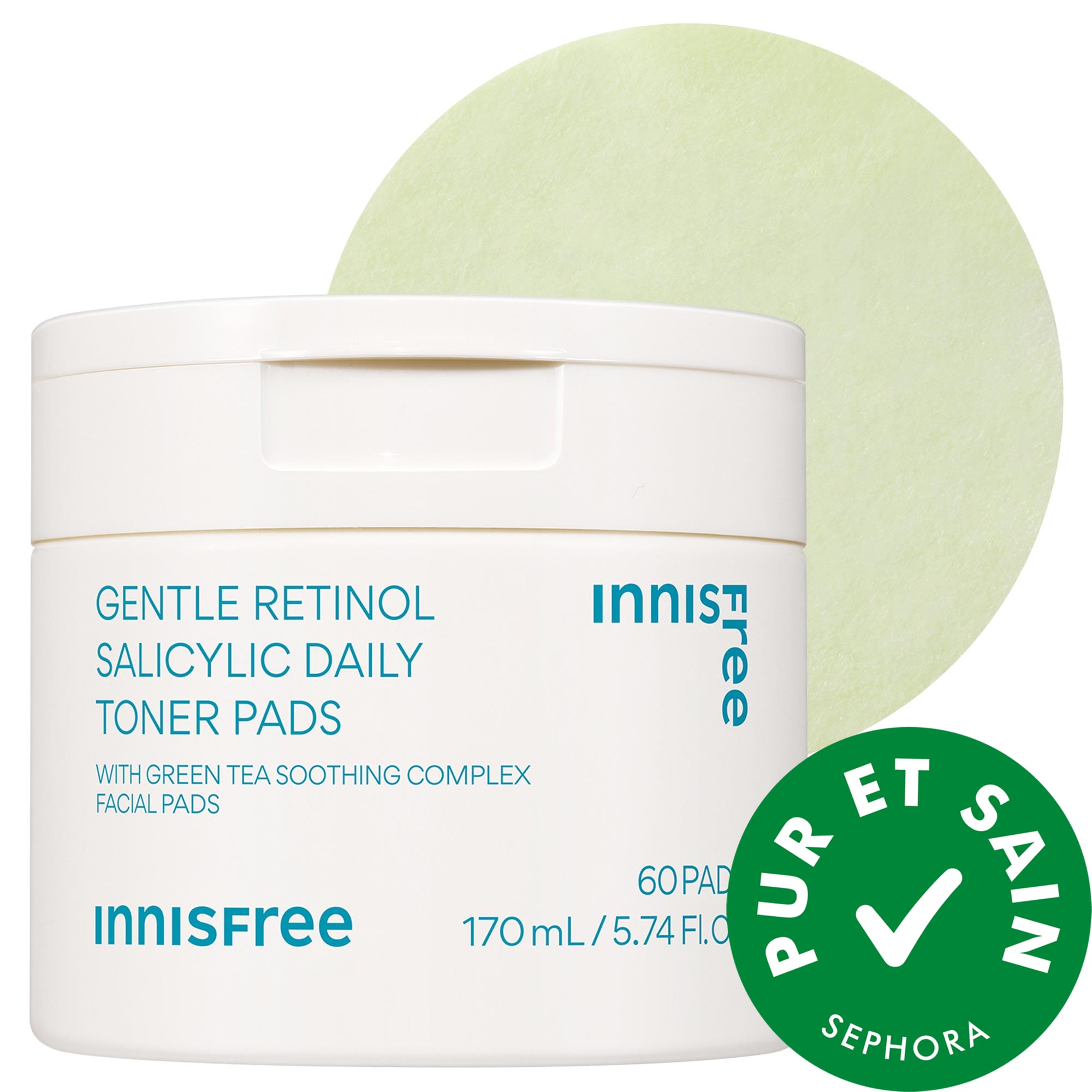 innisfree Timbres toniques quotidien doux au rétinol et à l'acide salicylique 5.74 oz / 170 mL