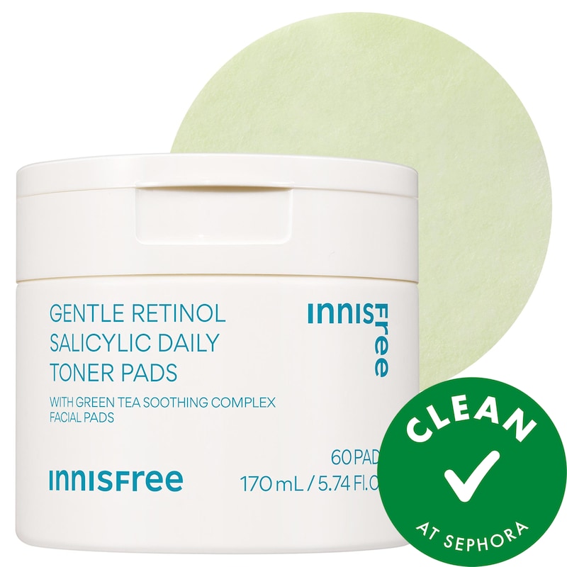 Daily Korean Gentle Retinol + Salicylic Acid Soothing Toner Pads for Acne-Prone Skin​