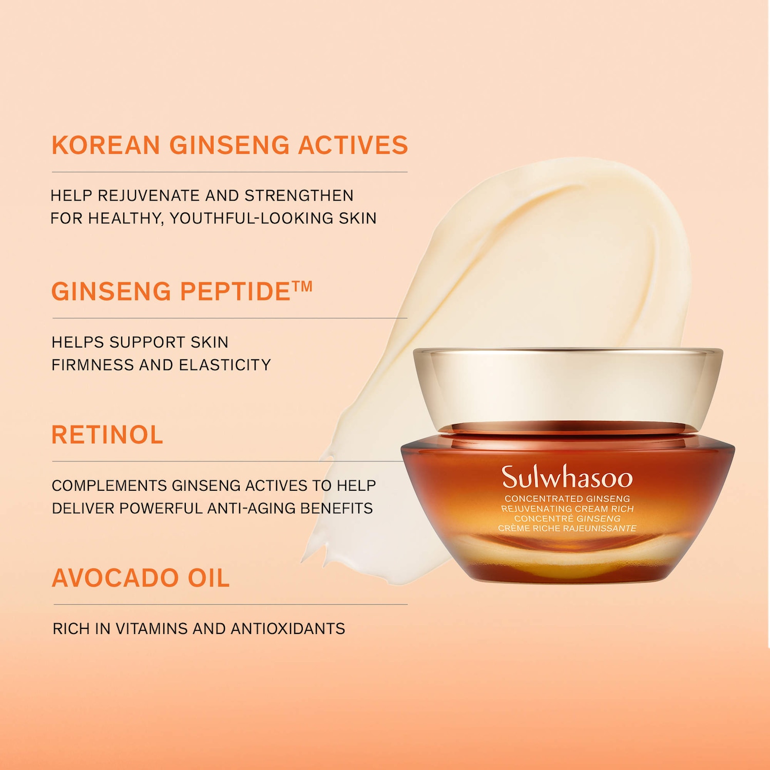 Concentrated Ginseng Rejuvenating Cream Rich for Anti-Aging