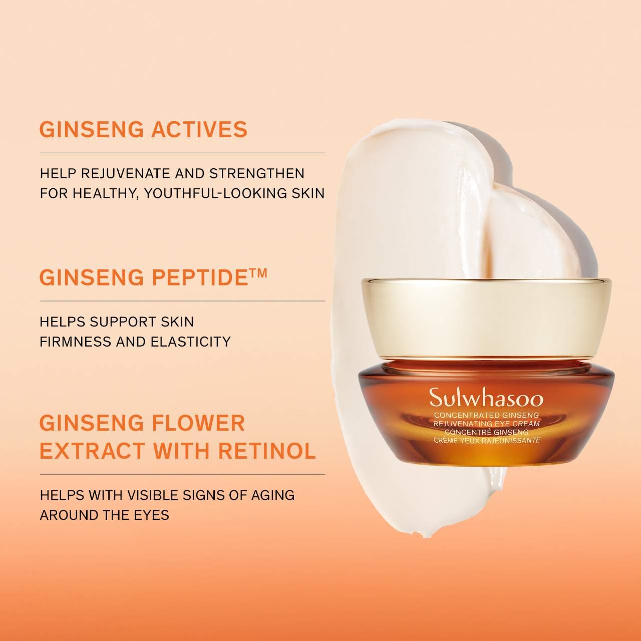 Омолаживающий антивозрастной крем для кожи вокруг глаз Sulwhasoo Concentrated Ginseng — фото 5