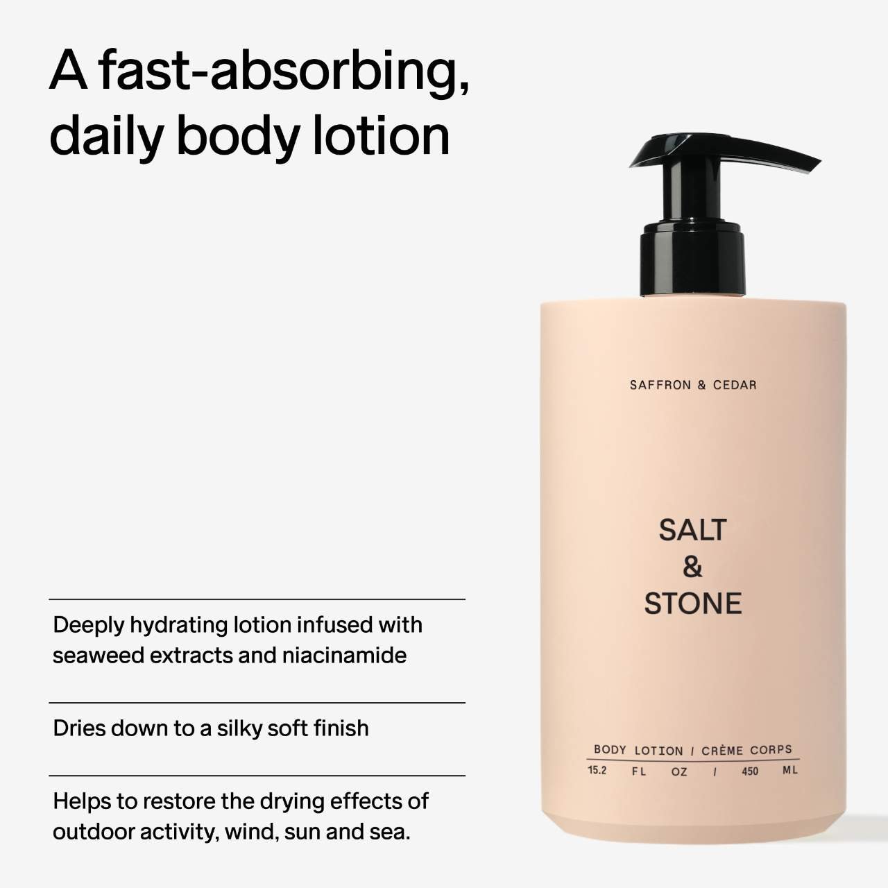 Лосьон для тела с ниацинамидом Salt & Stone Saffron & Cedar — фото 3