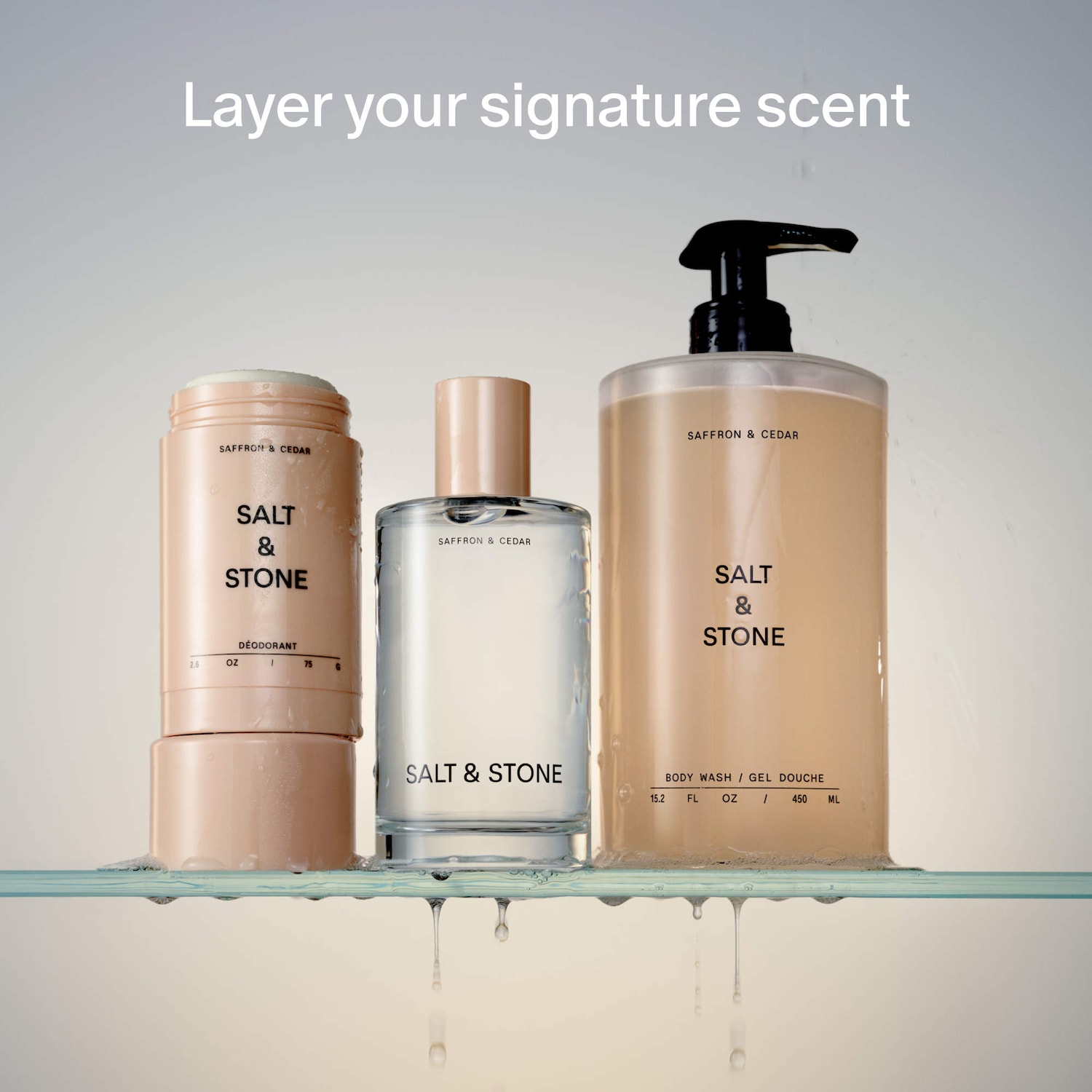 Сменный смягчающий гель для душа Salt & Stone Saffron & Cedar — фото 8