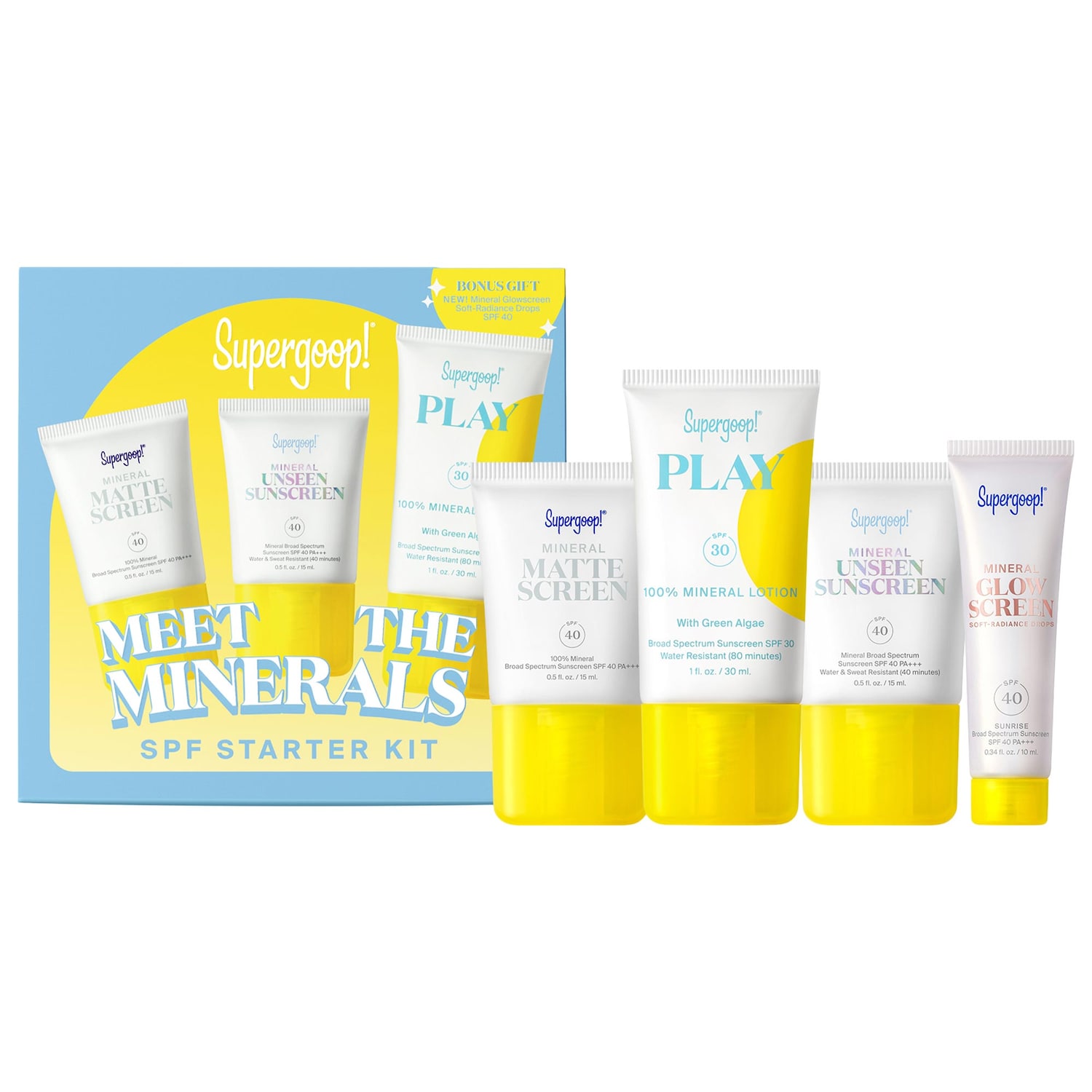 Стартовый набор солнцезащитных средств Supergoop! Meet the Minerals SPF — фото 1