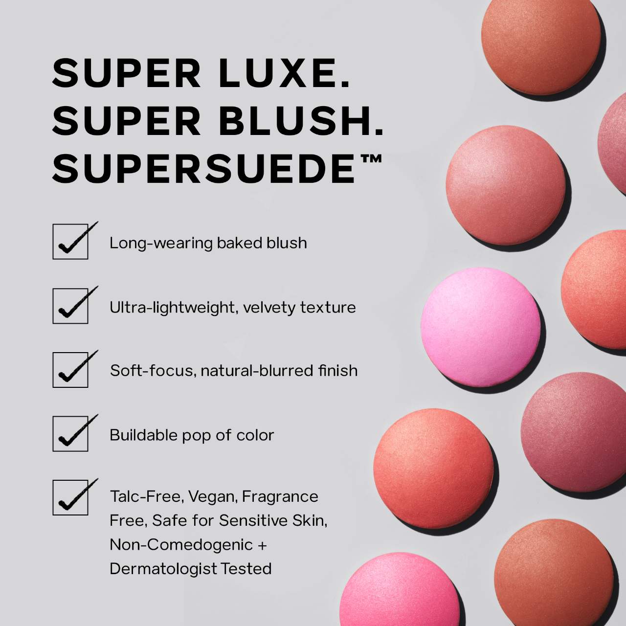Сияющие запечённые пудровые румяна без талька Saie SuperSuede, цвет: Ciao — фото 6