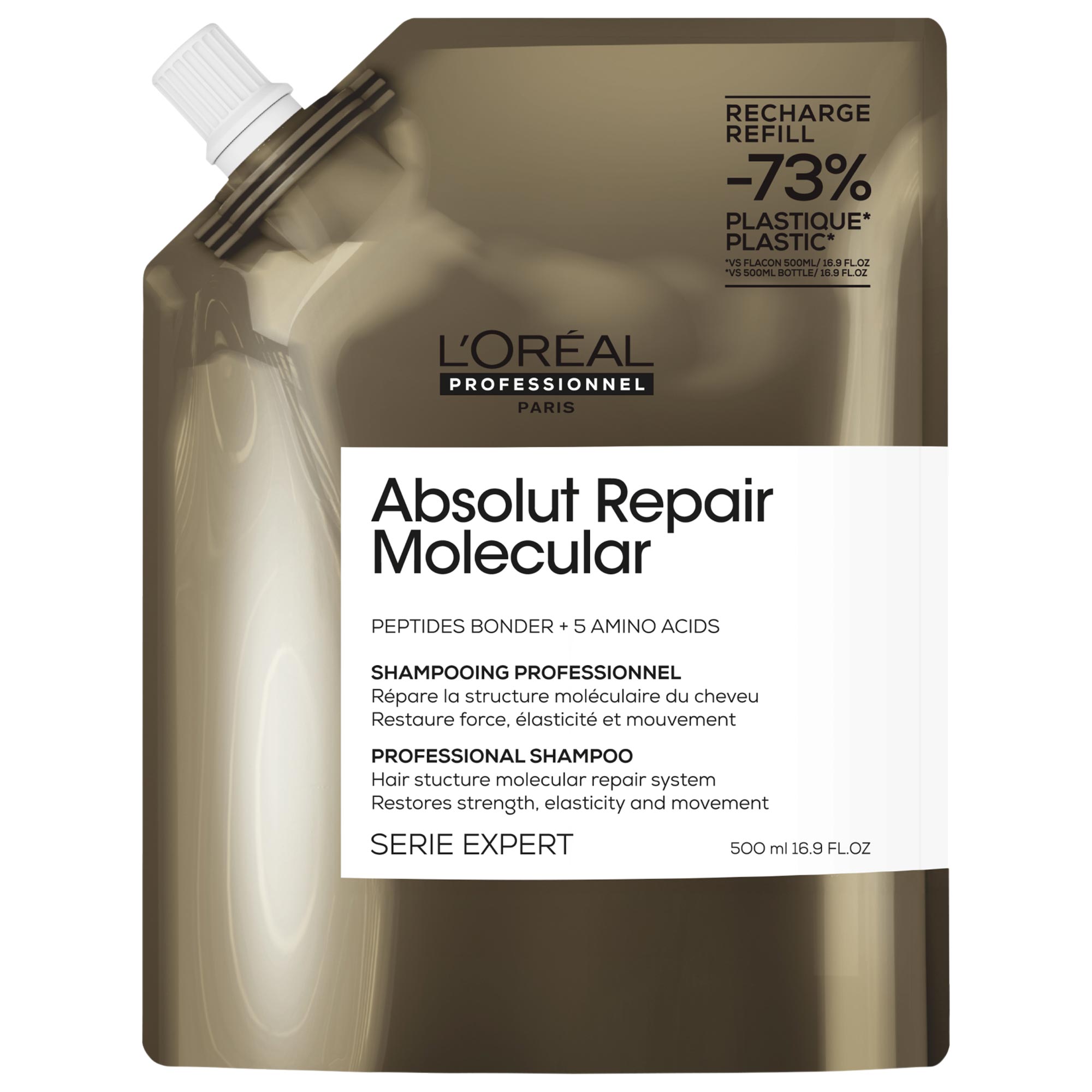 L'Oréal Professionnel Absolut Repair Molecular Shampoo for Bond Building 16.9 oz / 500 mL