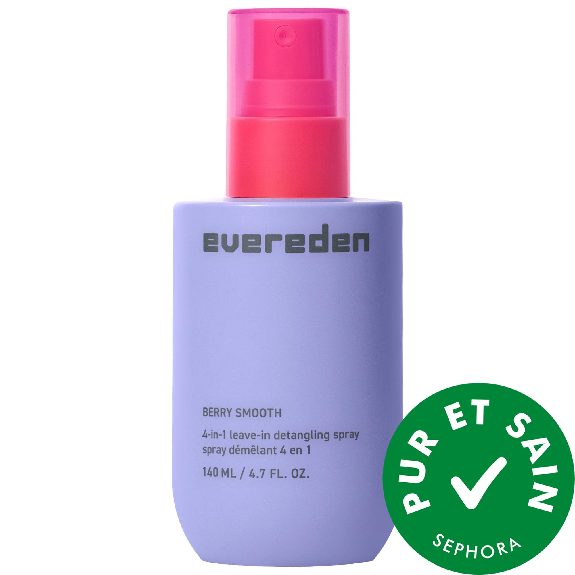 Evereden Vaporisateur sans rinçage démêlant et anti-frisottis 4-en-1 pour enfants et adolescents 4.7 oz / 140 mL