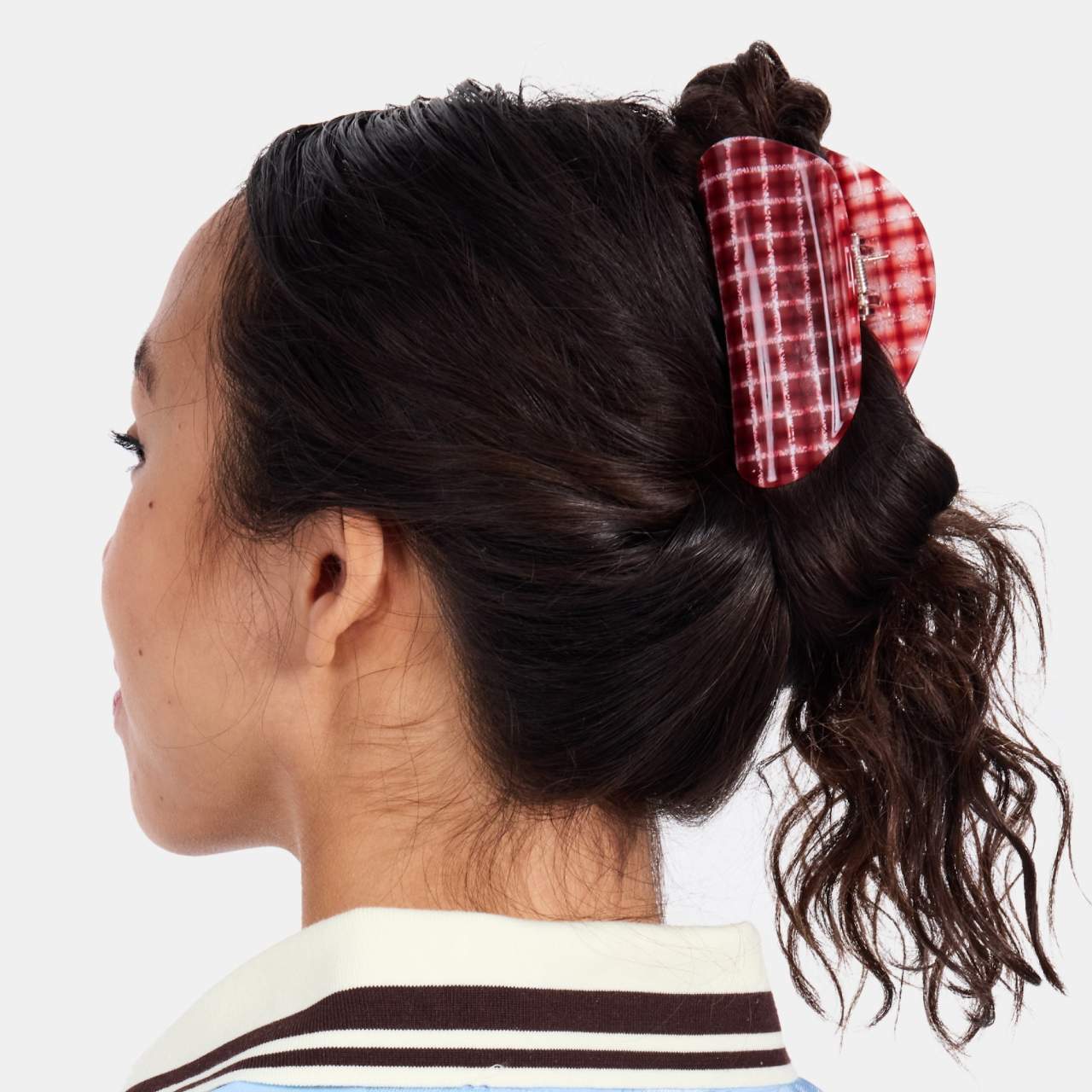 Заколка-краб Chunks Medium Suki, Red Plaid — фото 2