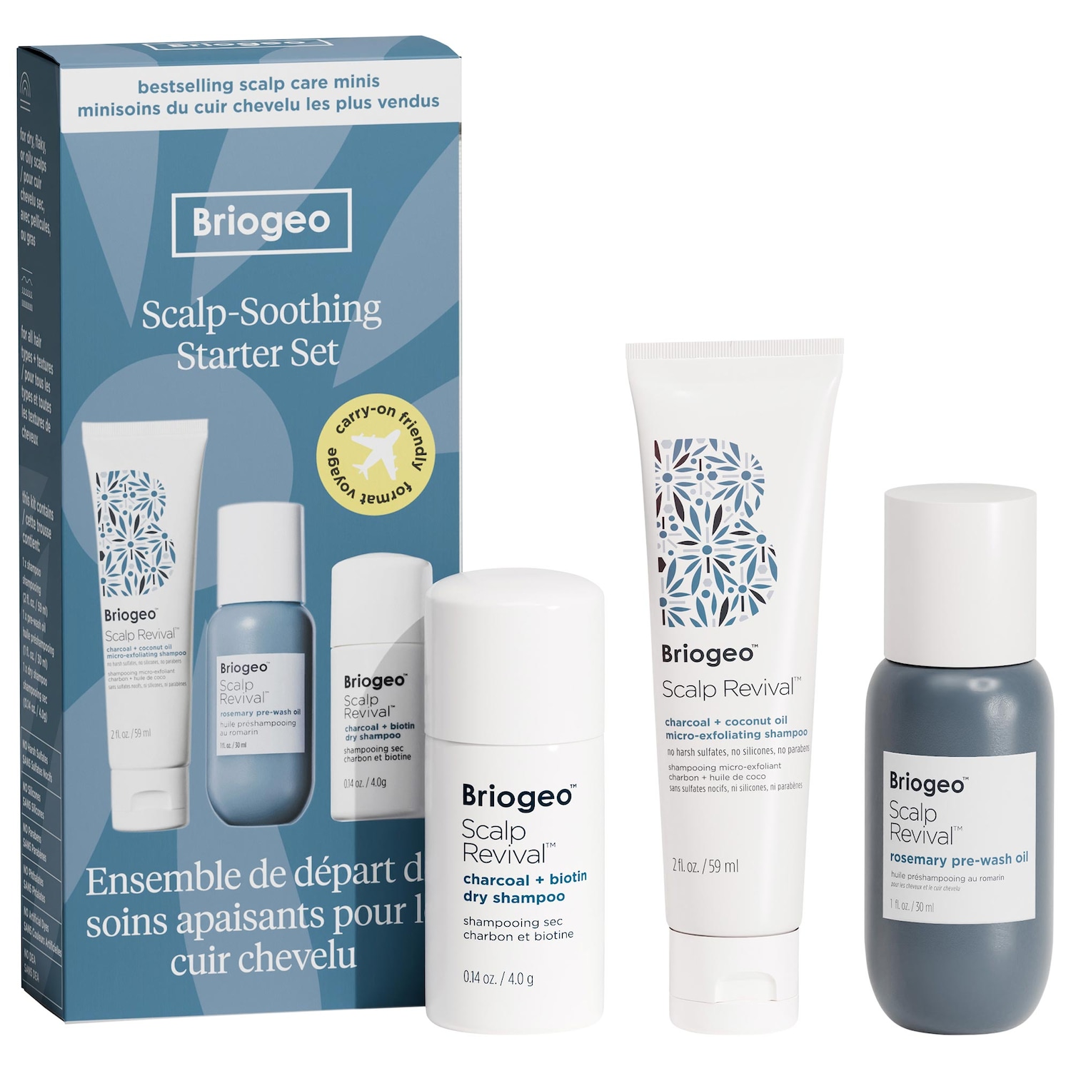 Набор миниатюр для сухой шелушащейся кожи головы Briogeo Scalp Revival — фото 1
