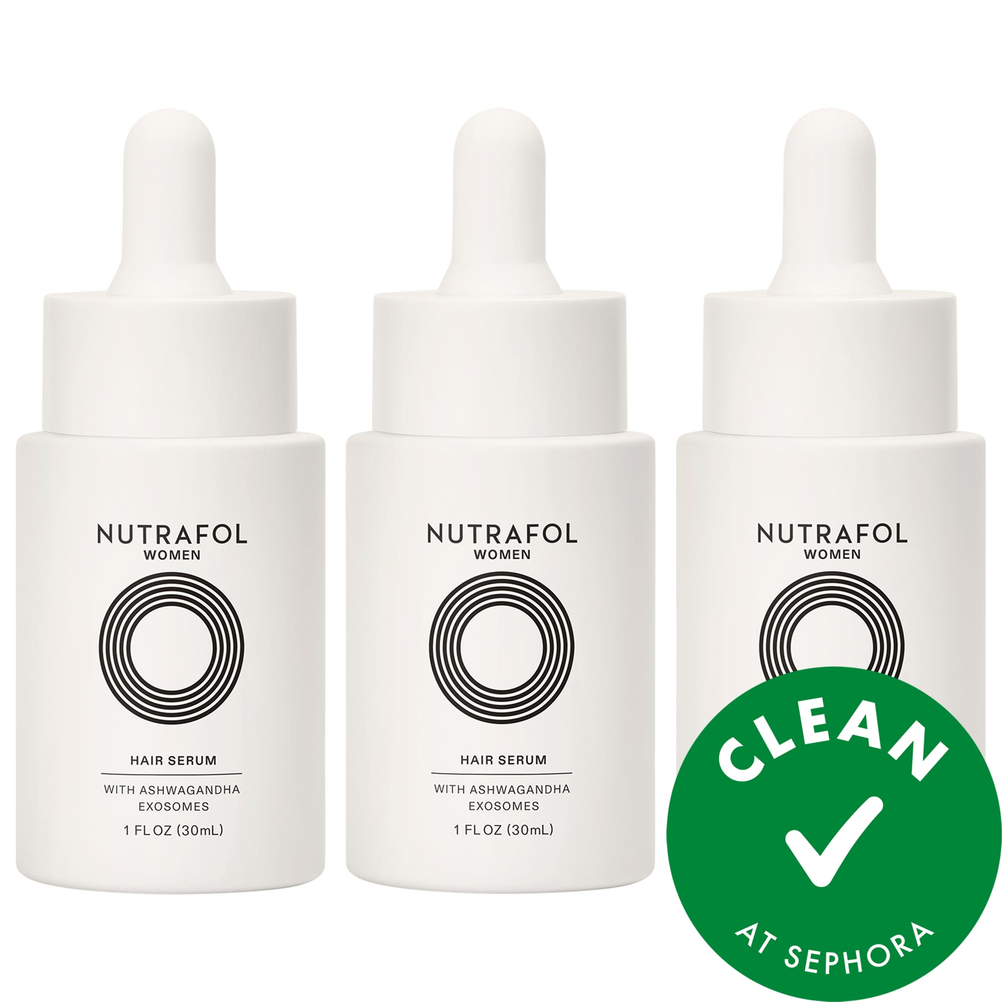 Nutrafol Women's Lightweight Thickening Hair Serum Trio Set for Thinning Hair 3 x 1 / 3 x 30