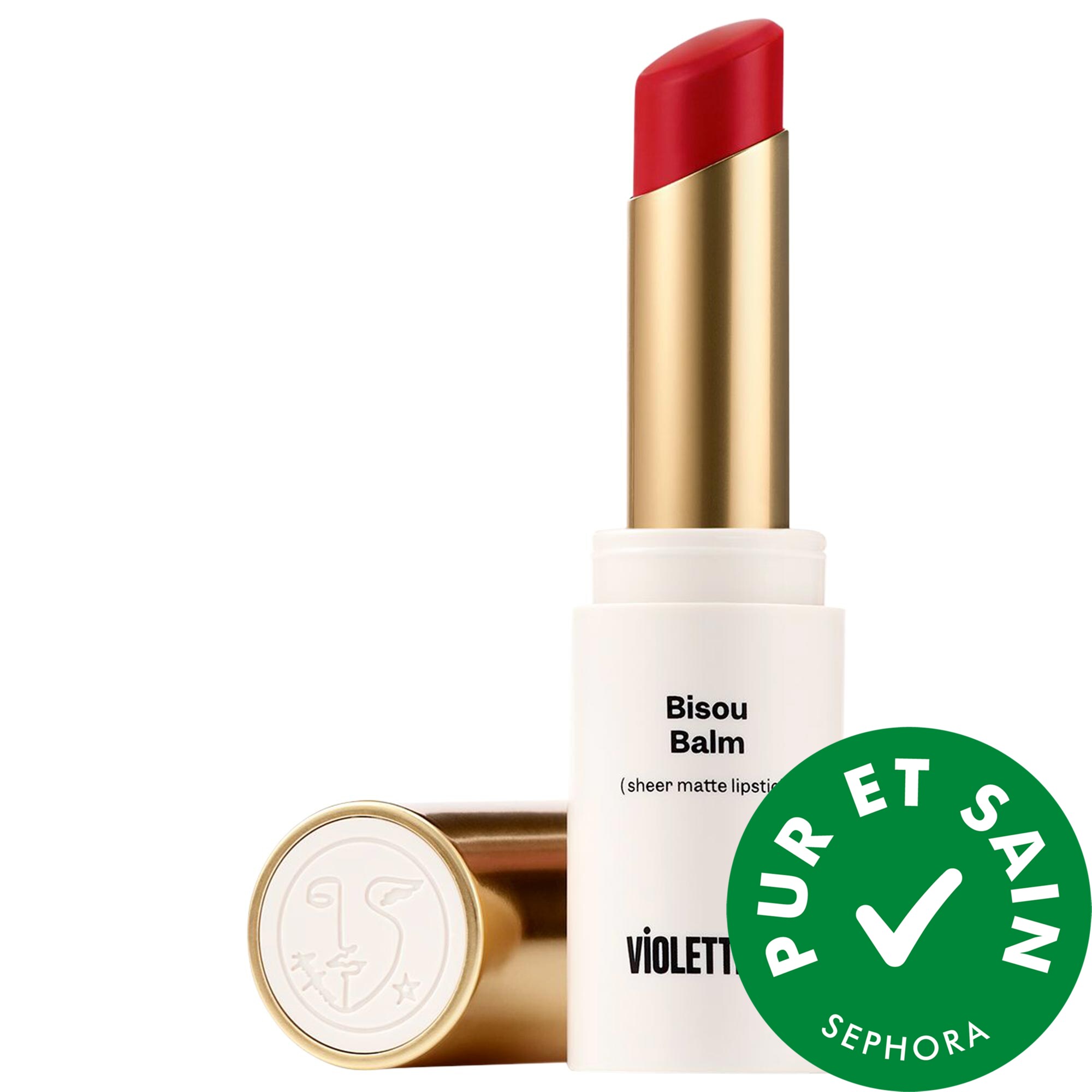 VIOLETTE_FR Rouge à lèvres transparent et mat BISOU BAUME 0.08 g