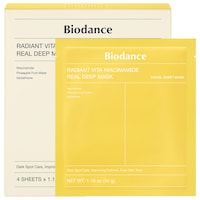Biodance - Radiant Vita Niacinamide Real Deep Mask – 4 Pack for Brightening Dull Skin & Dark Spot Care
