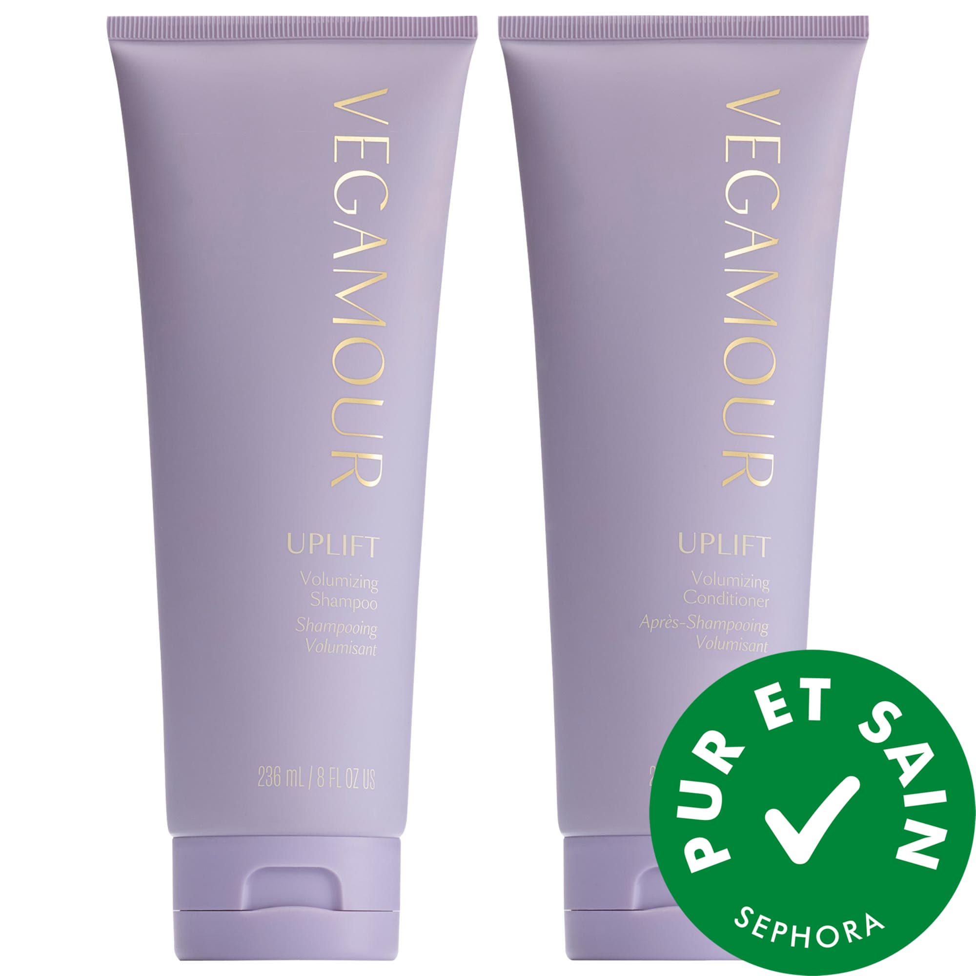 Vegamour Ensemble shampoing et revitalisant volumisant UPLIFT pour cheveux fins, plats et clairsemés