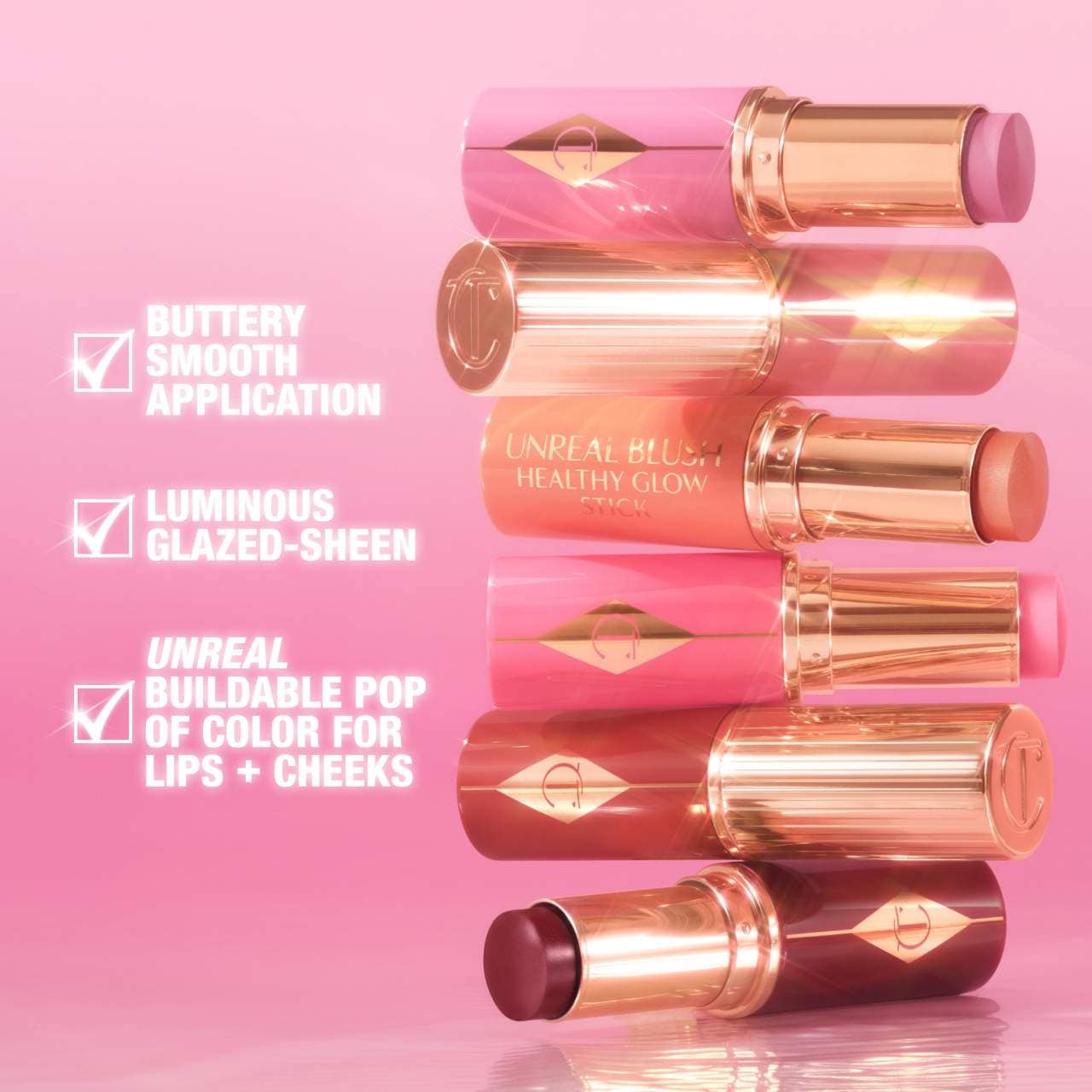 Тинт-стик для губ и щёк Charlotte Tilbury Unreal с гиалуроновой кислотой — фото 8