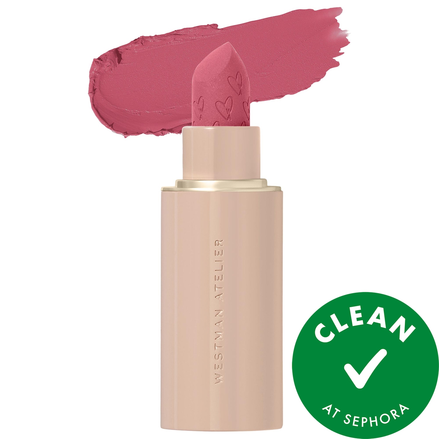 Westman Atelier Lip Suede Hydrating Matte Lipstick with Hyaluronic Acid in Rose