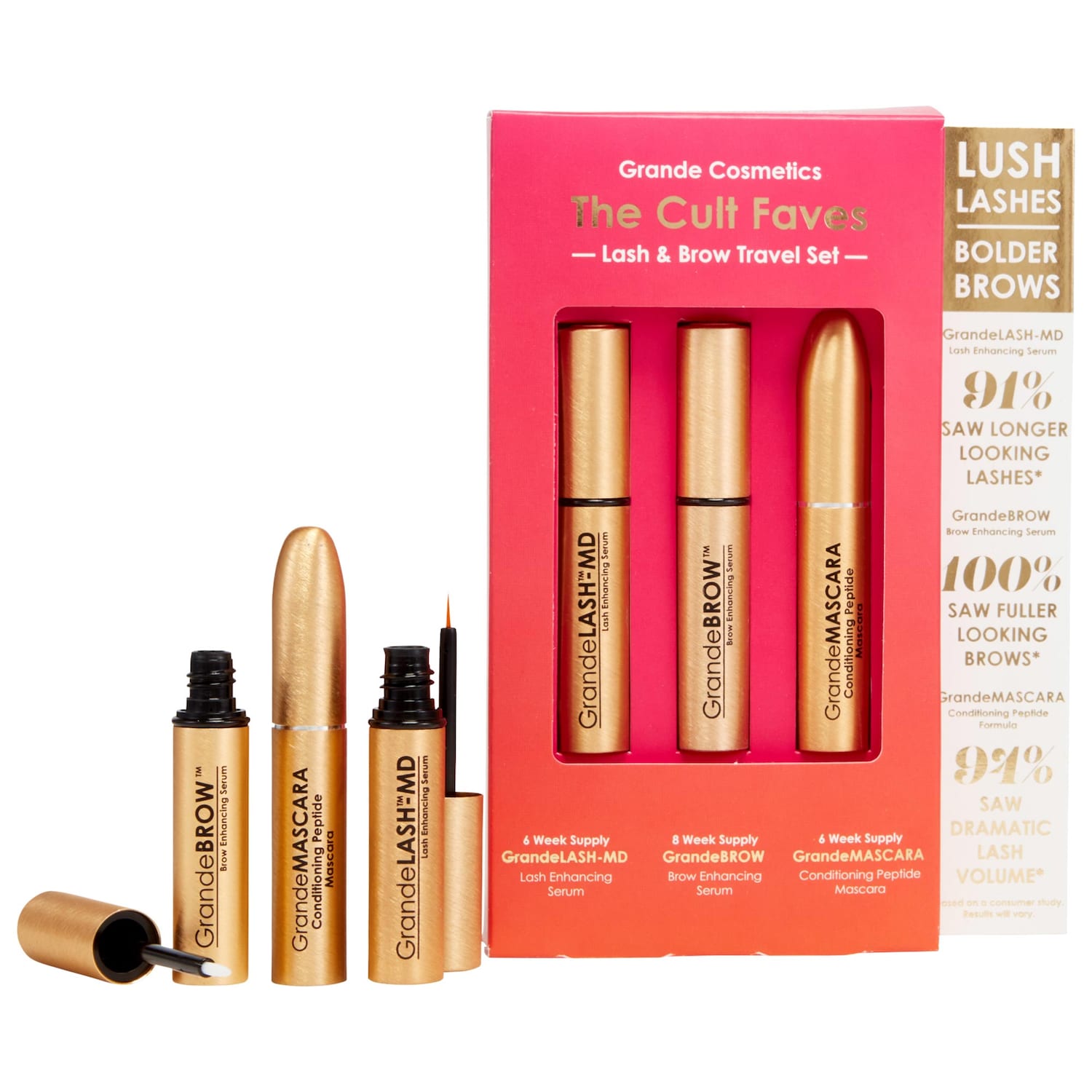 Мини-набор сывороток для ресниц и бровей Grande Cosmetics Cult Faves — фото 1