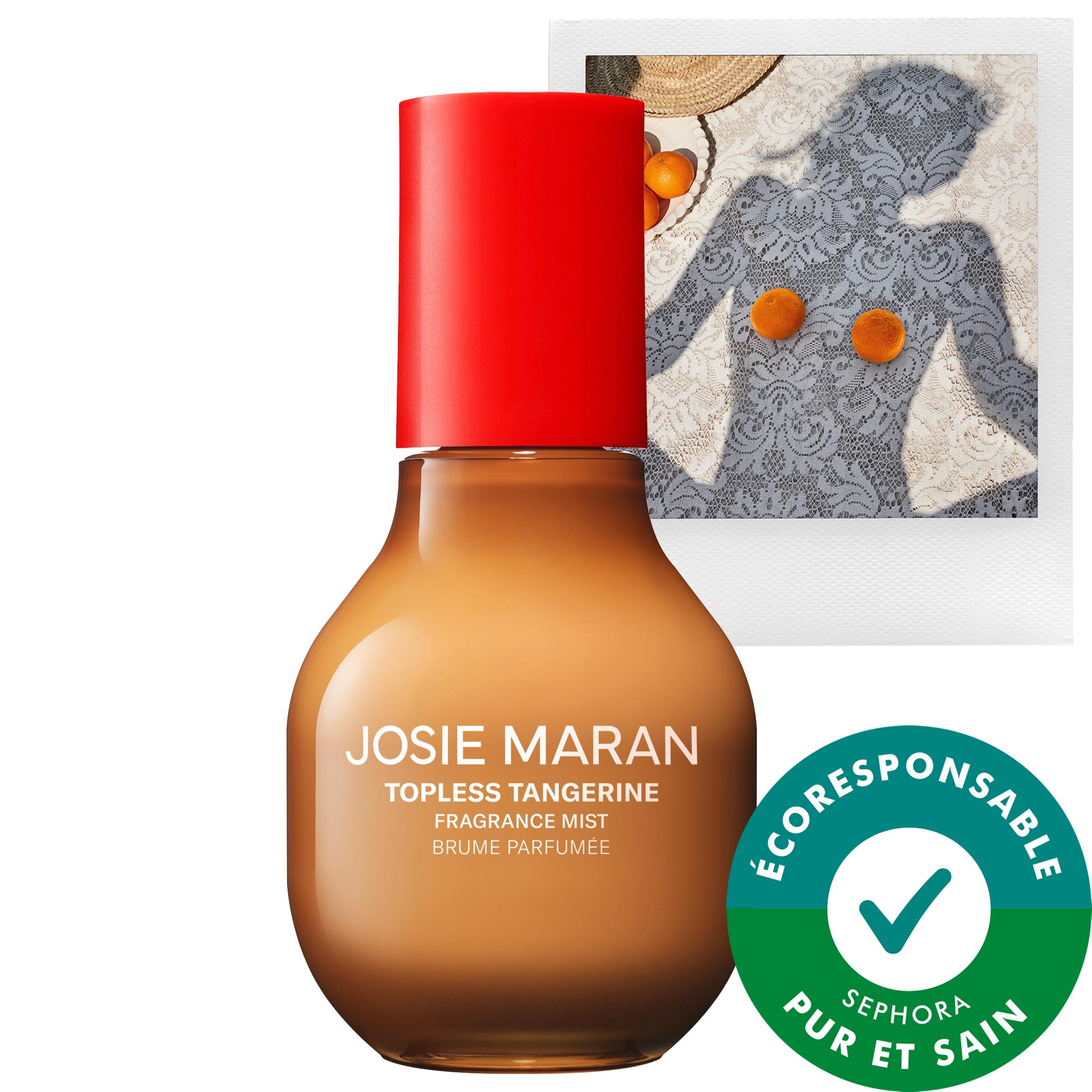 JOSIE MARAN Brume parfumée pour le corps et les cheveux faite de parfums 100 % naturels Topless Tangerine 3.38 oz/100 mL