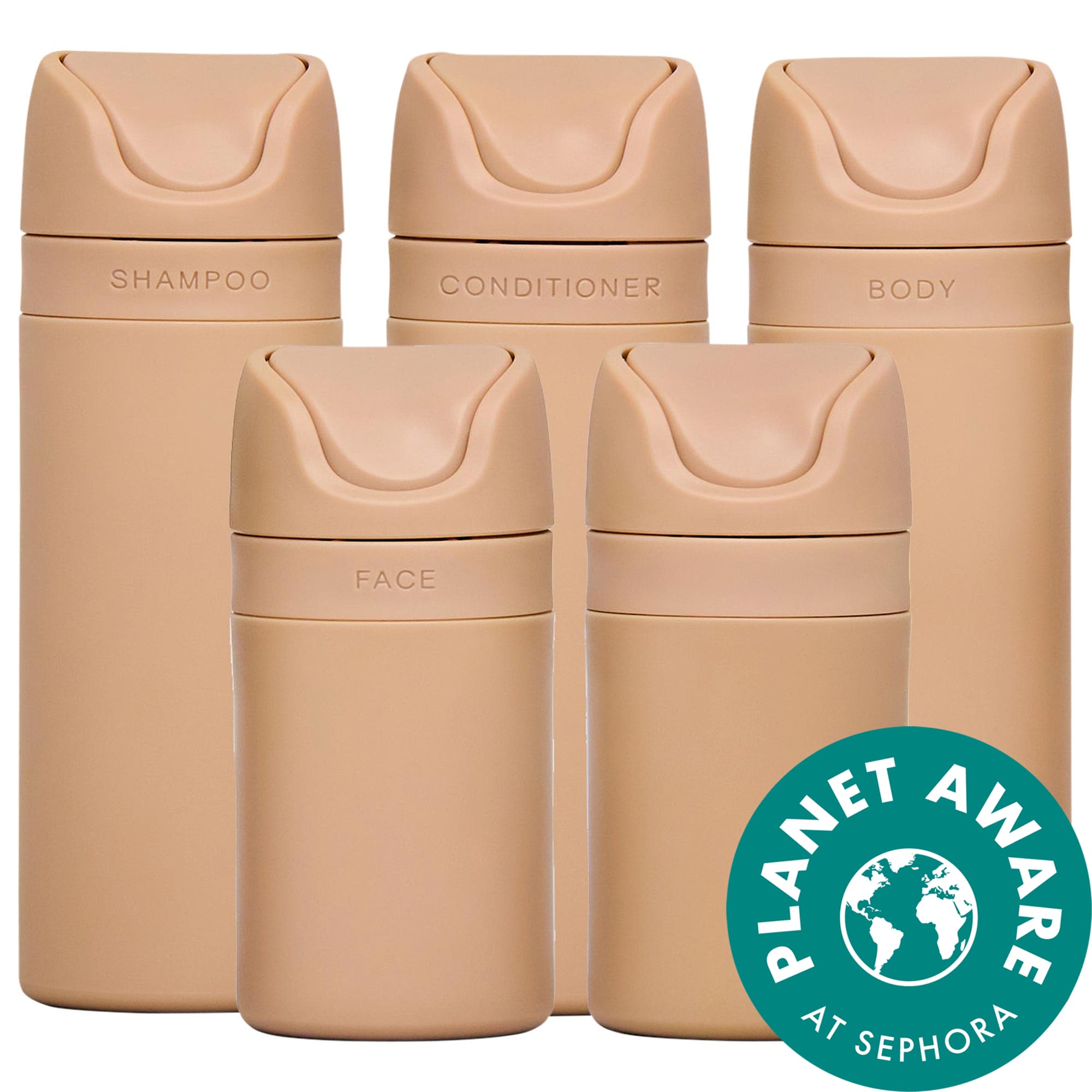 The Essential Refillable Travel Container Set in Sand image number 0