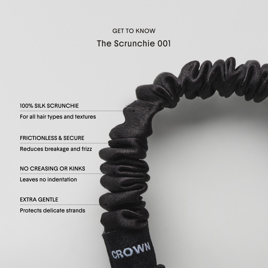 Аксессуары для волос Crown Affair The Silk Scrunchie No. 001 Set, цвет: Чёрный — фото 3
