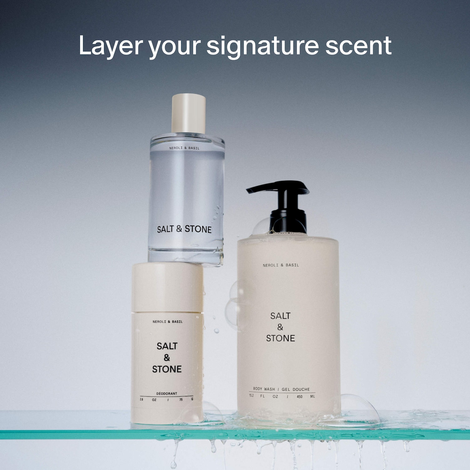 Смягчающий гель для душа Salt & Stone Neroli & Basil, сменный блок — фото 7