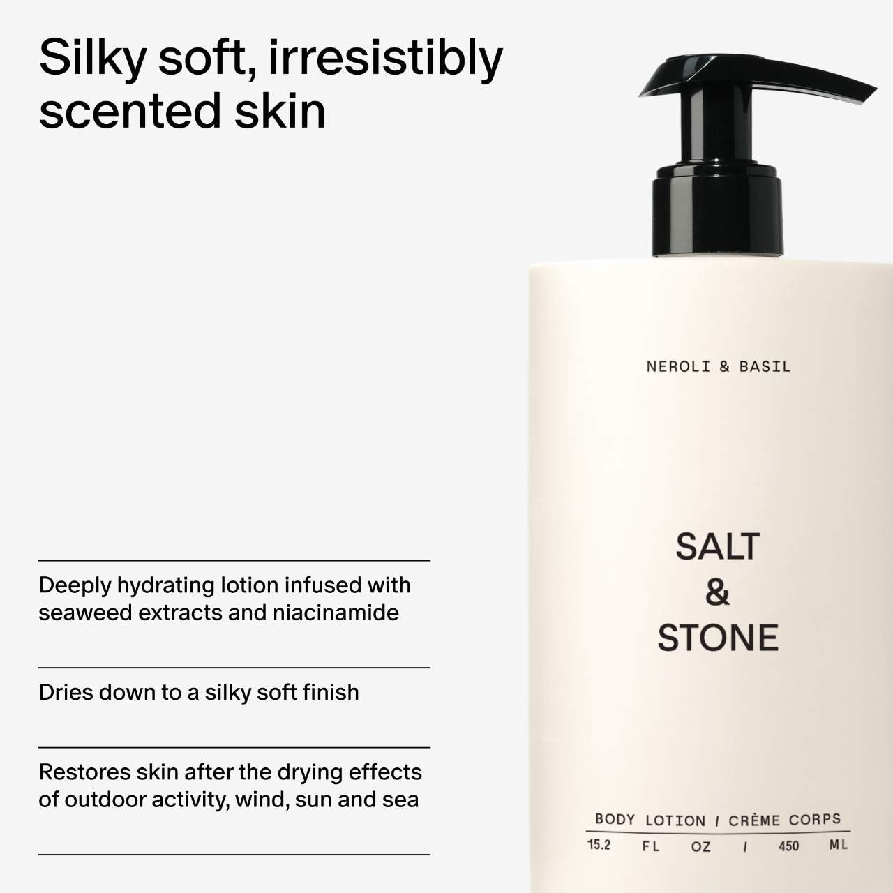 Увлажняющий лосьон для тела Salt & Stone Neroli & Basil с ниацинамидом — фото 4