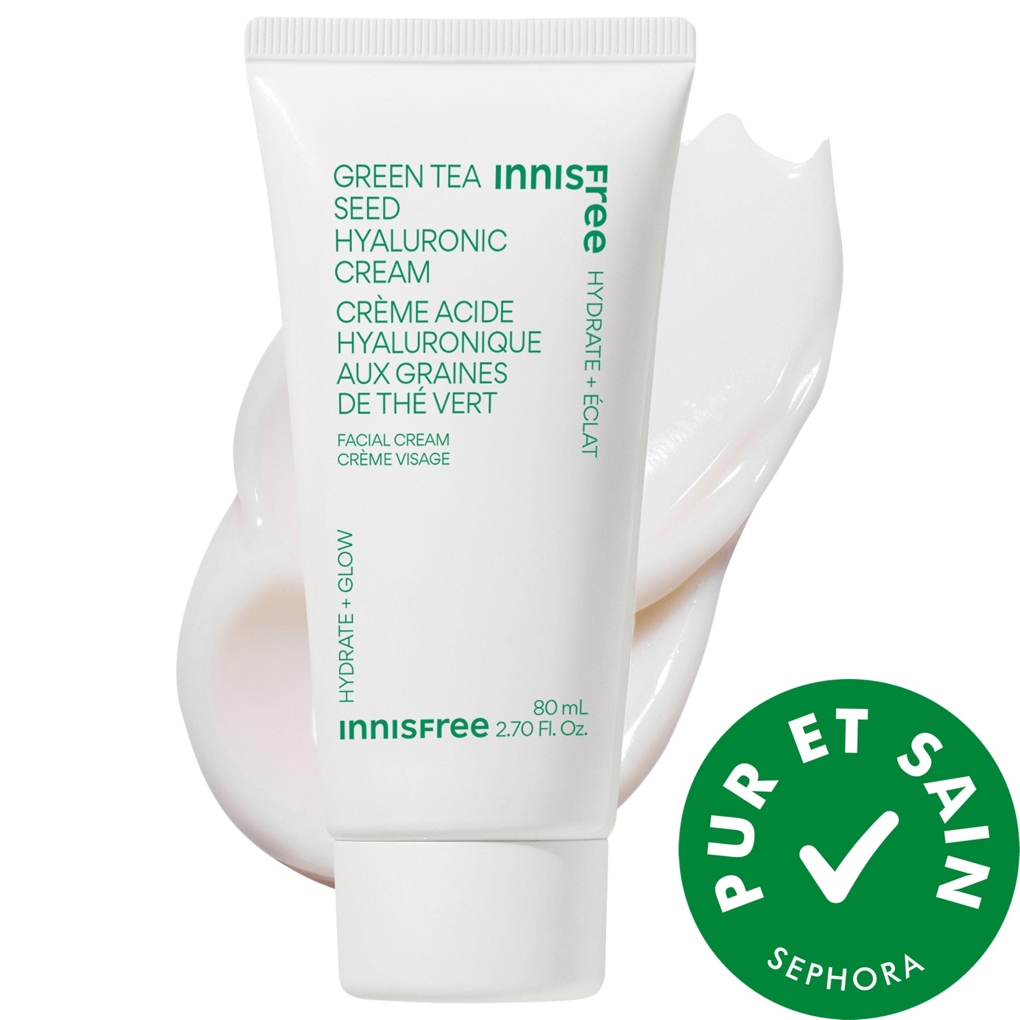 innisfree Crème hydratante de thé vert à l'acide hyaluronique pour réparer la barrière cutanée oz / mL