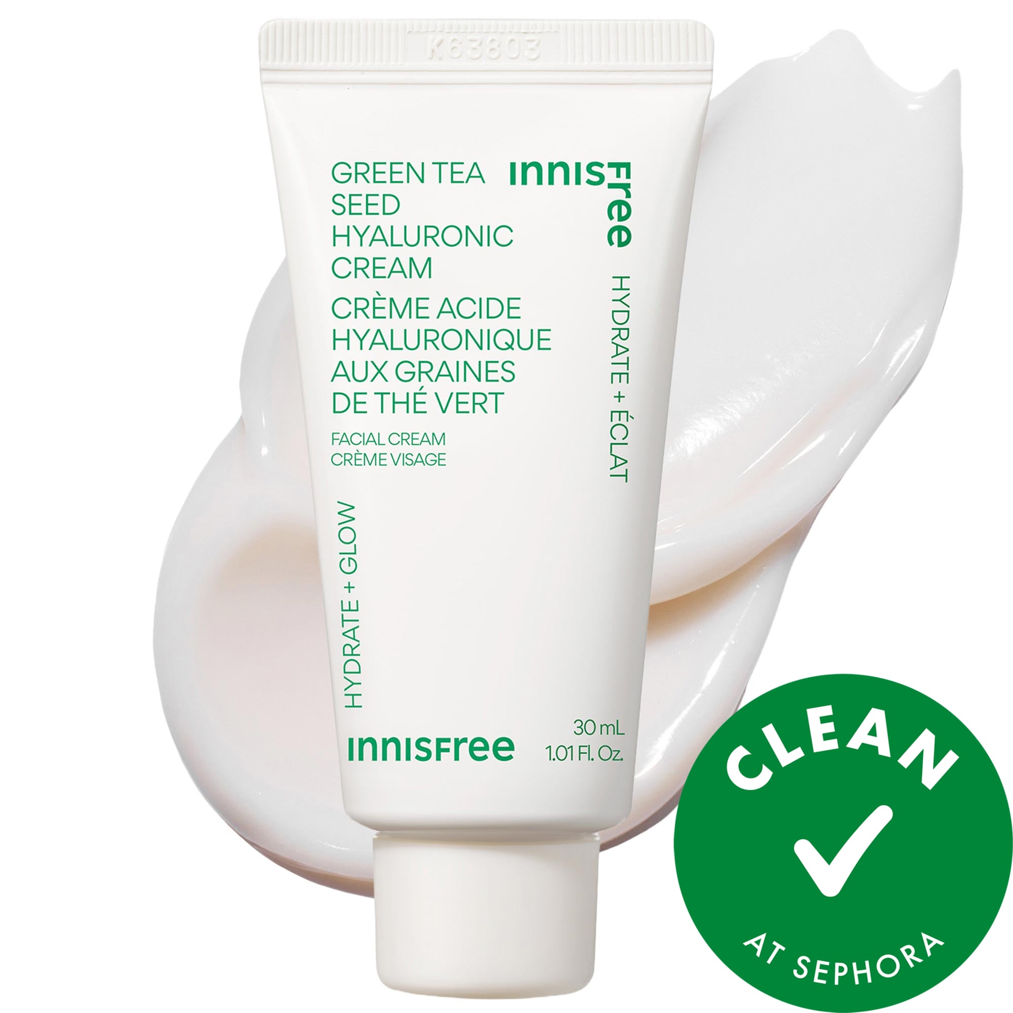 innisfree Mini Green Tea Hyaluronic Acid Hydrating Cream for Skin Barrier Repair​ 1.01 oz / 30 mL