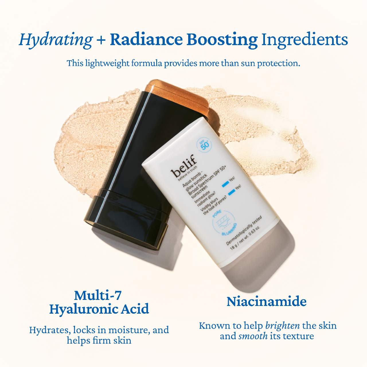 Солнцезащитный стик Belif Aqua Bomb Korean Glow SPF 50+ — фото 3