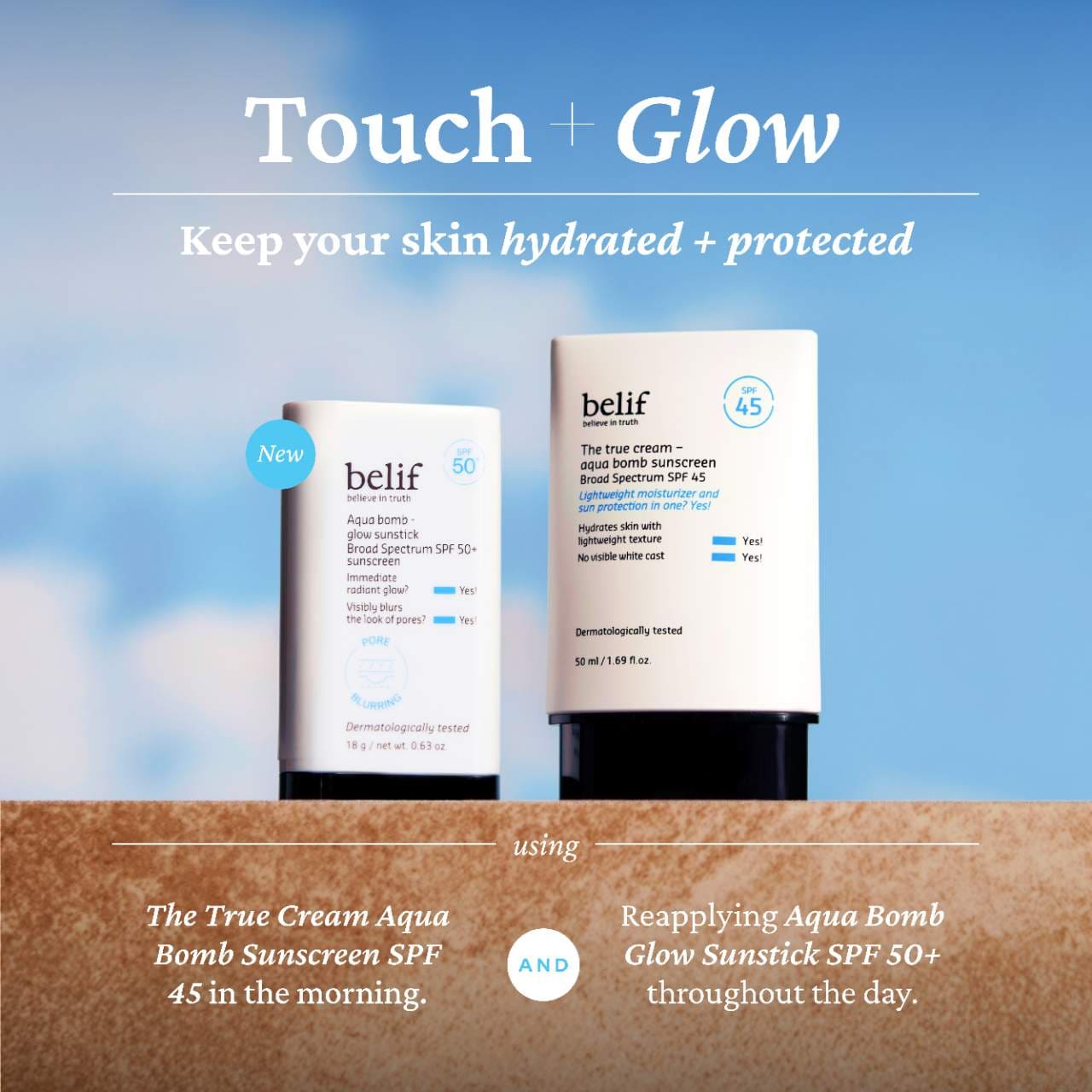 Солнцезащитный стик Belif Aqua Bomb Korean Glow SPF 50+ — фото 8
