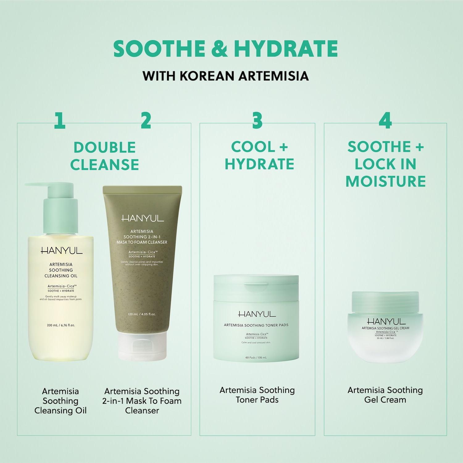 Korean Mini Artemisia Soothing Gel Cream Lightweight Moisturizer