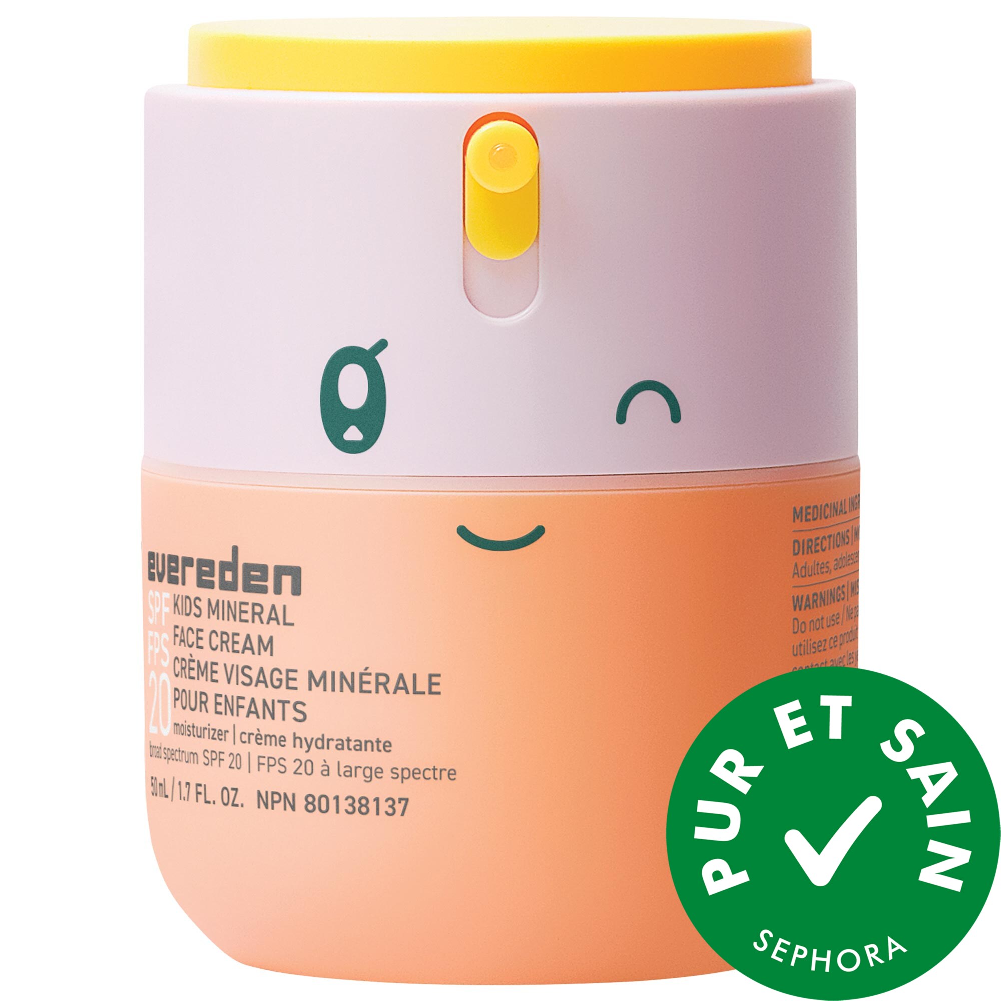 Evereden Crème minérale pour le visage Kids Protective, FPS 20 1.7 oz/50 mL