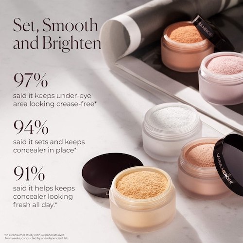 Laura Mercier Secret Brightening Color Correcting Longwear Under Eye Setting Powder in Soft Pink Image 7