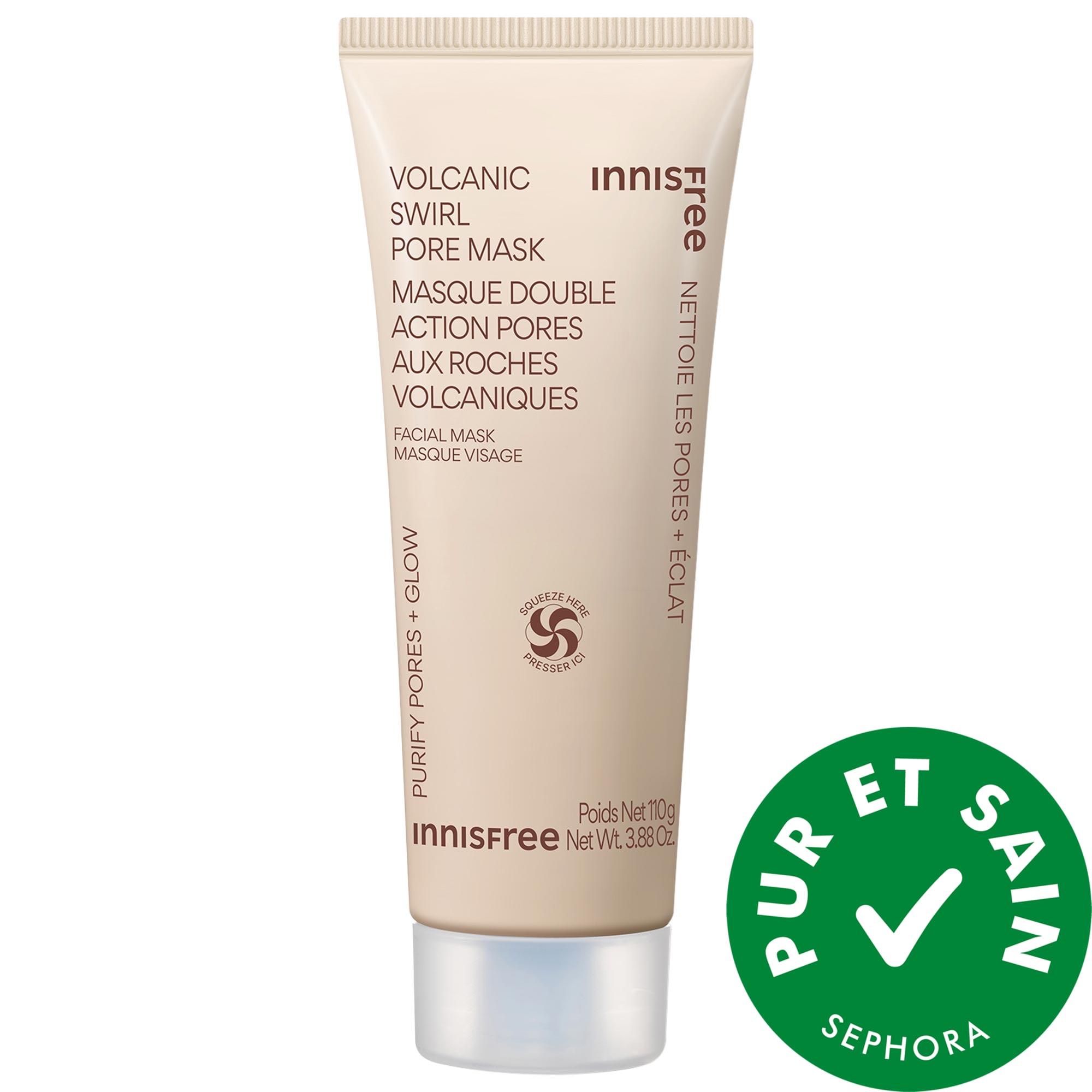 innisfree Masque exfoliant pour les pores Volcanic Swirl 110 g/3.88 oz