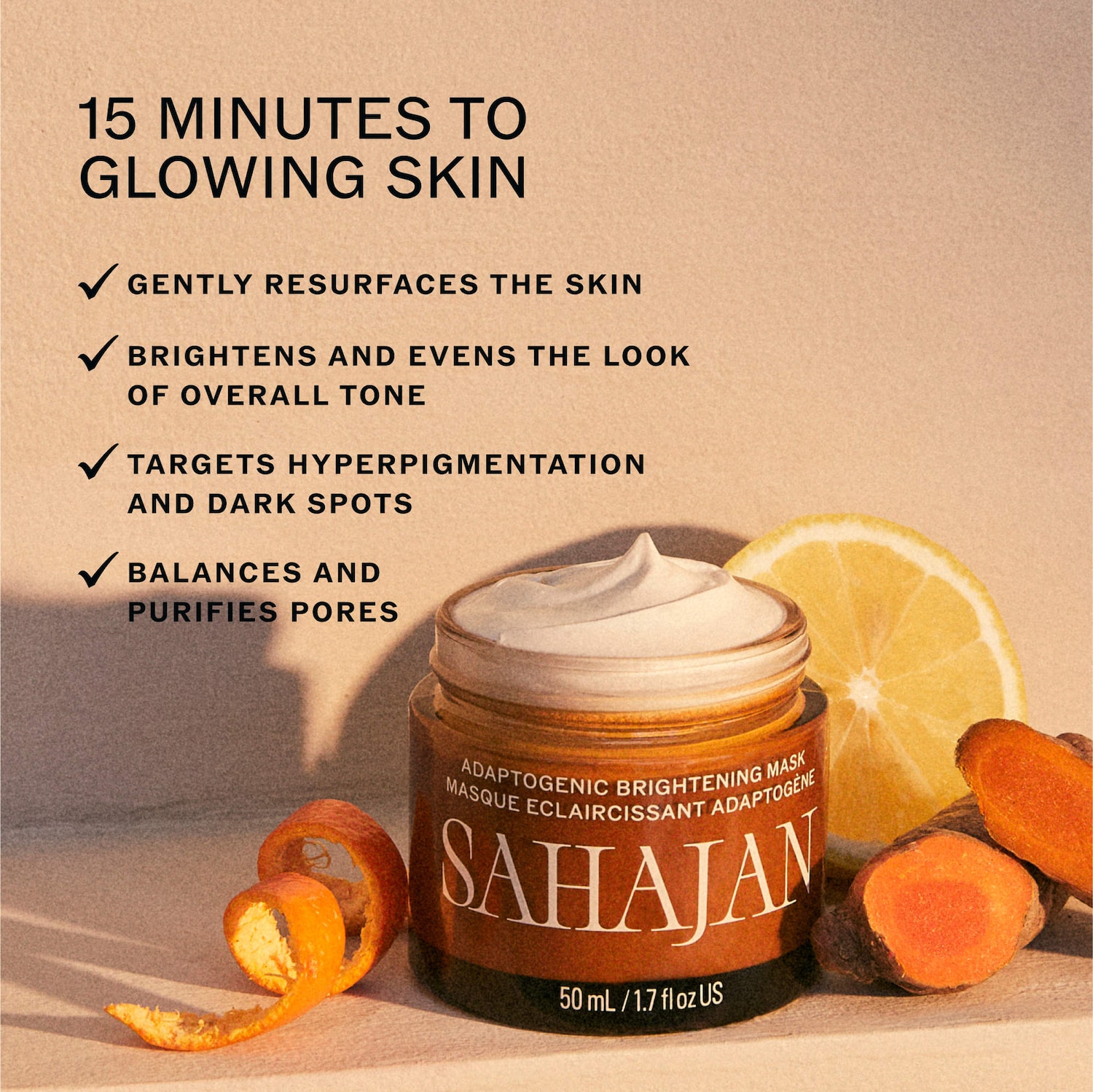 Adaptogenic Brightening Mask with Turmeric + AHAs - SAHAJAN | Sephora