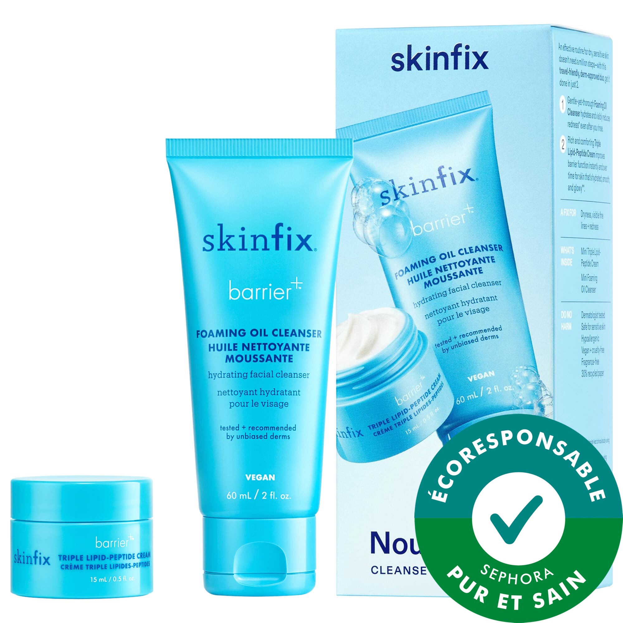 Skinfix Ensemble de soins pour la peau nettoyants et hydratants nourrissants