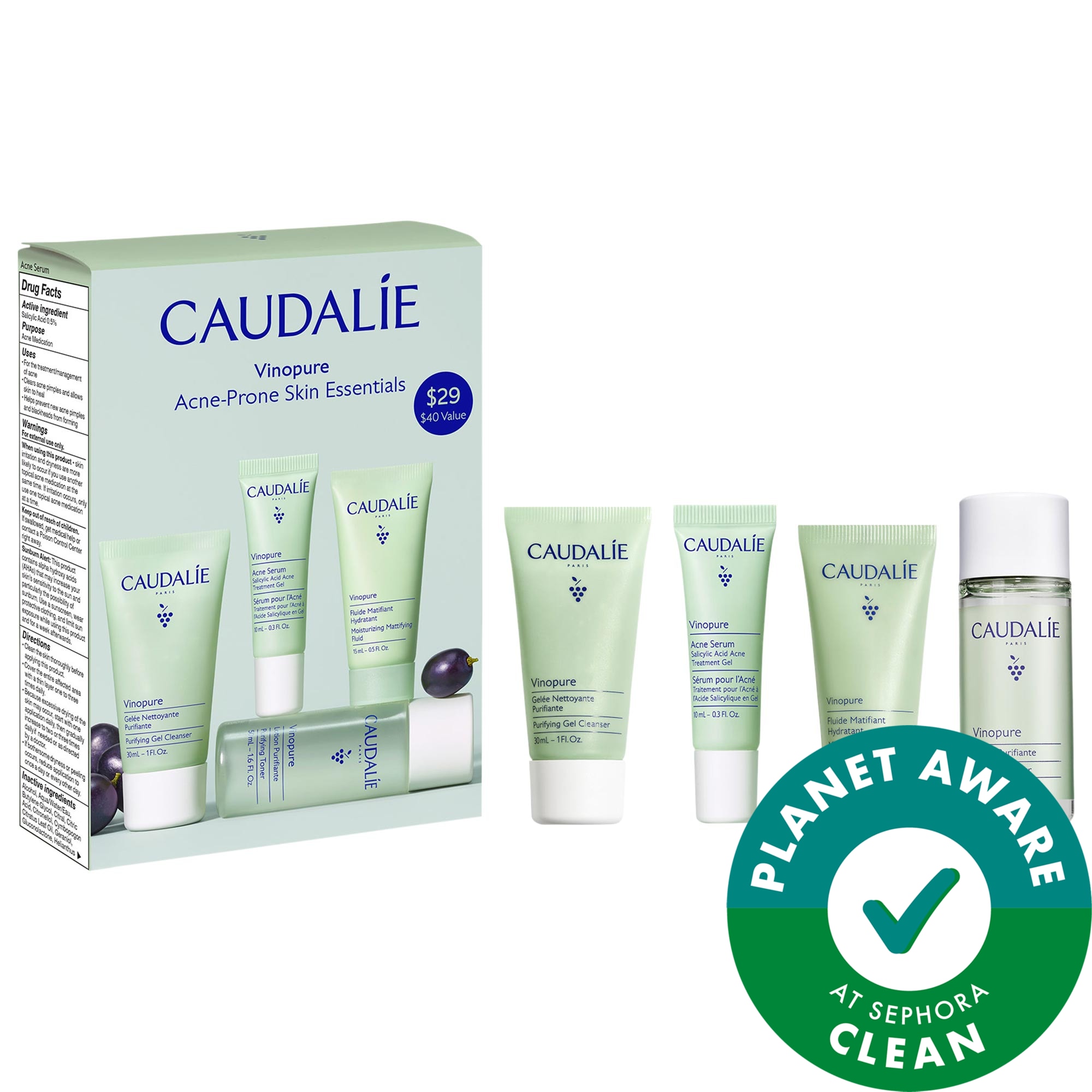 Thumbnail of Caudalie Vinopure Acne-Prone Skin Essentials