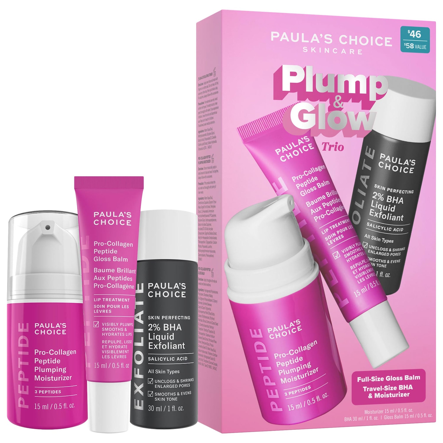 Набор из 3 шагов для упругости и сияния кожи Paula's Choice Plump & Glow