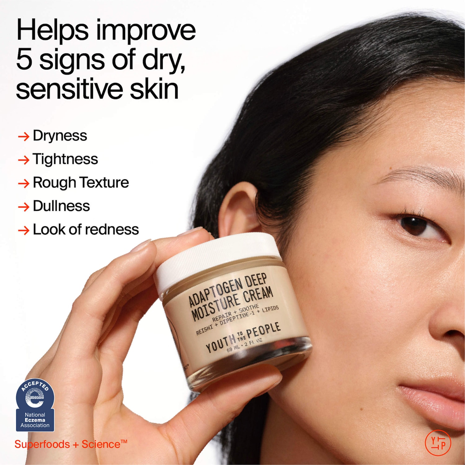 Adaptogen Skin Repairing Moisturizer with Peptides for Sensitive
