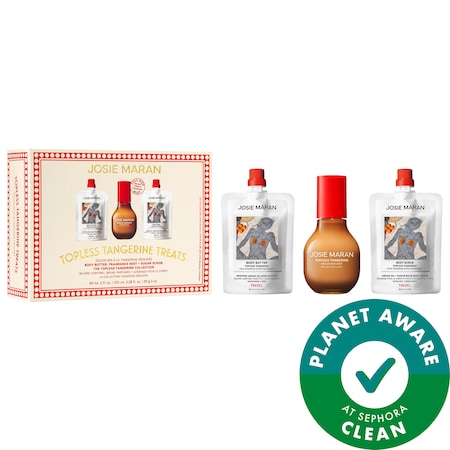 Topless Tangerine Treats Body Butter, Fragrance Mist, Sugar Scrub Gift Set