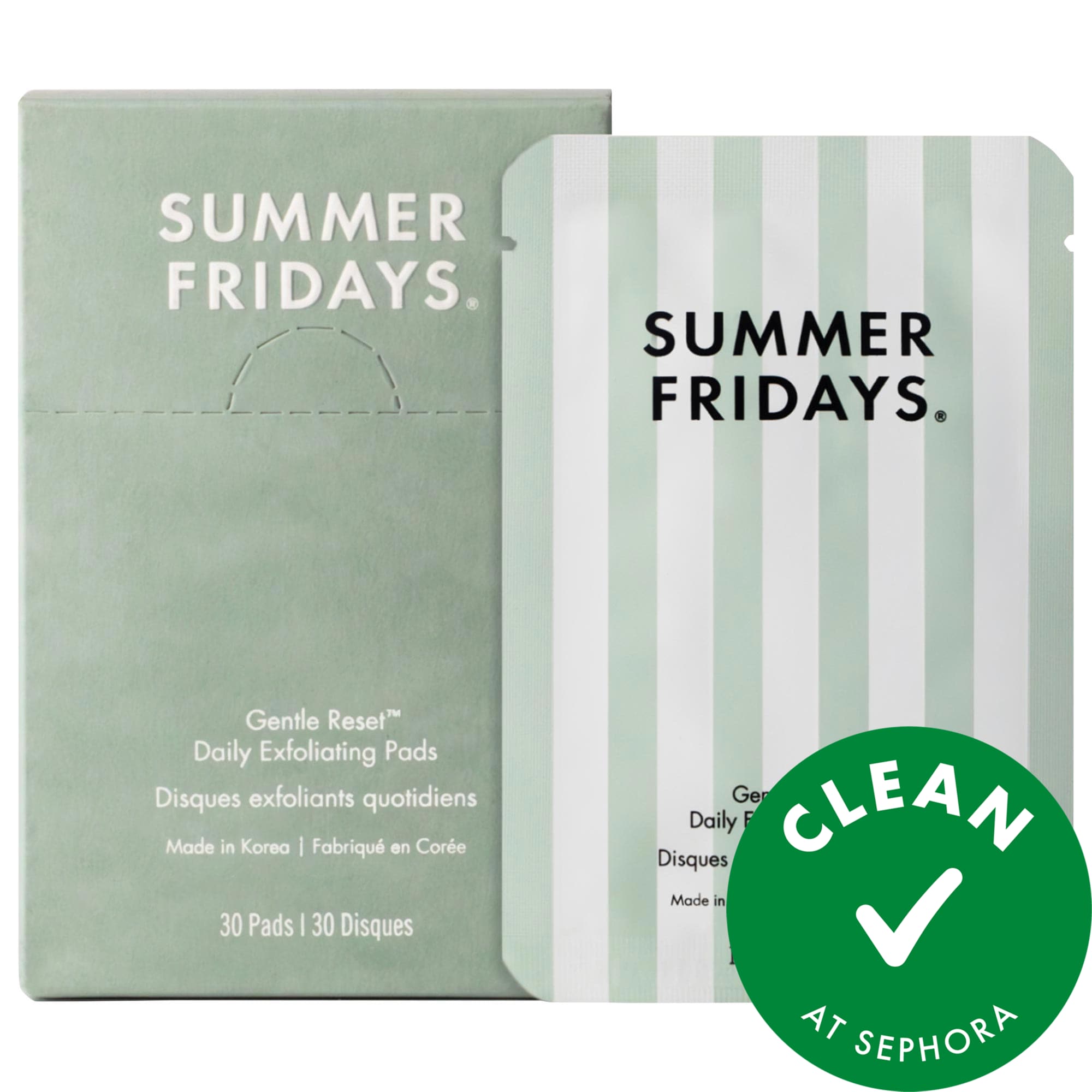 Summer Fridays Gentle Reset Daily Exfoliating Pads to Smooth + Minimize Pores with AHAs